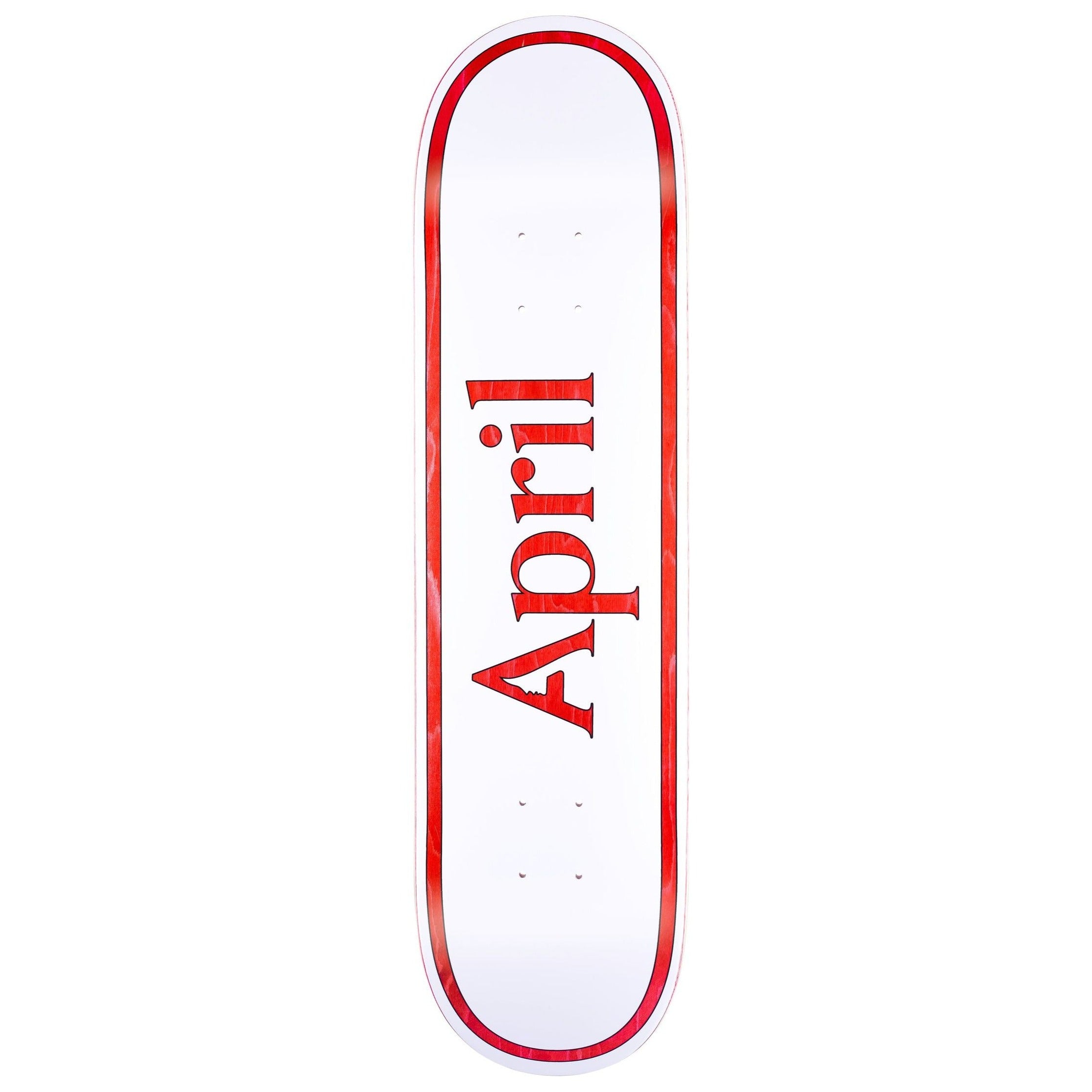 White AP April Logo Skateboard Deck