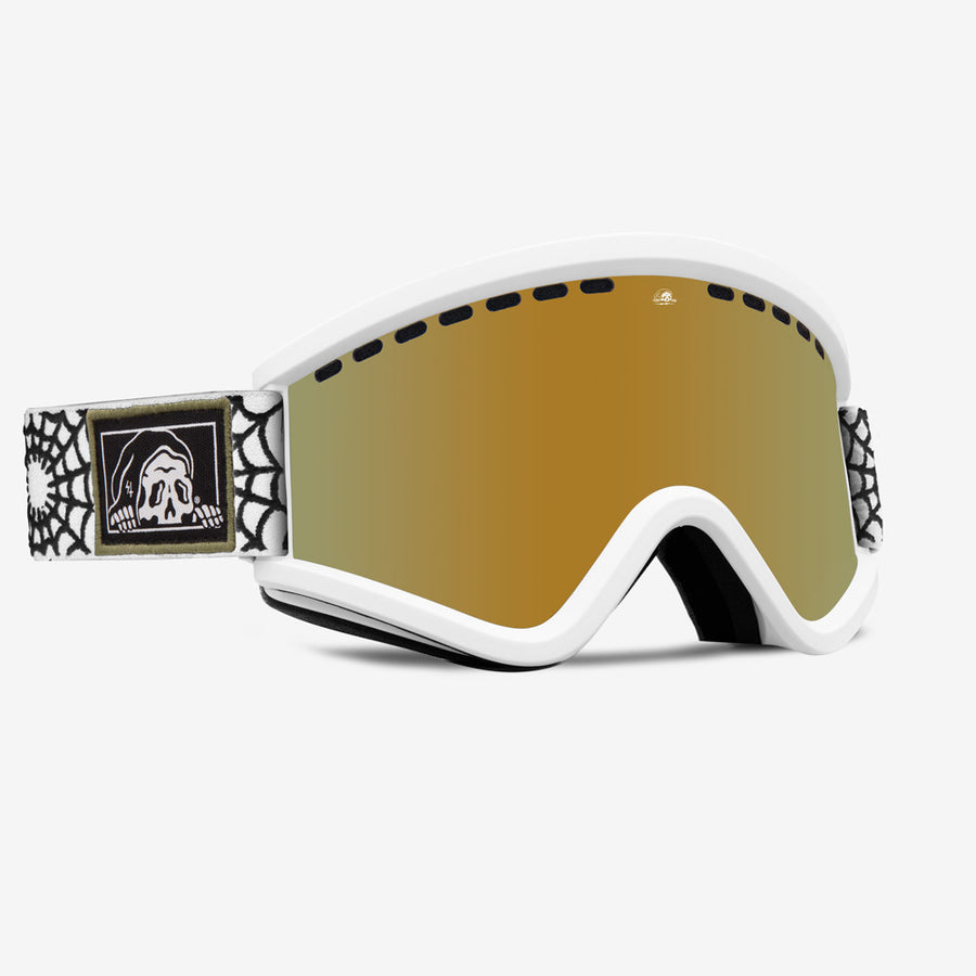 Electric x Lurking Class EGV Snowboard Goggles - White/Gold Chrome