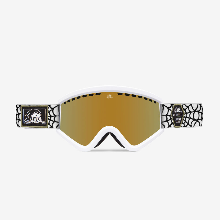 Electric x Lurking Class EGV Snowboard Goggles - White/Gold Chrome