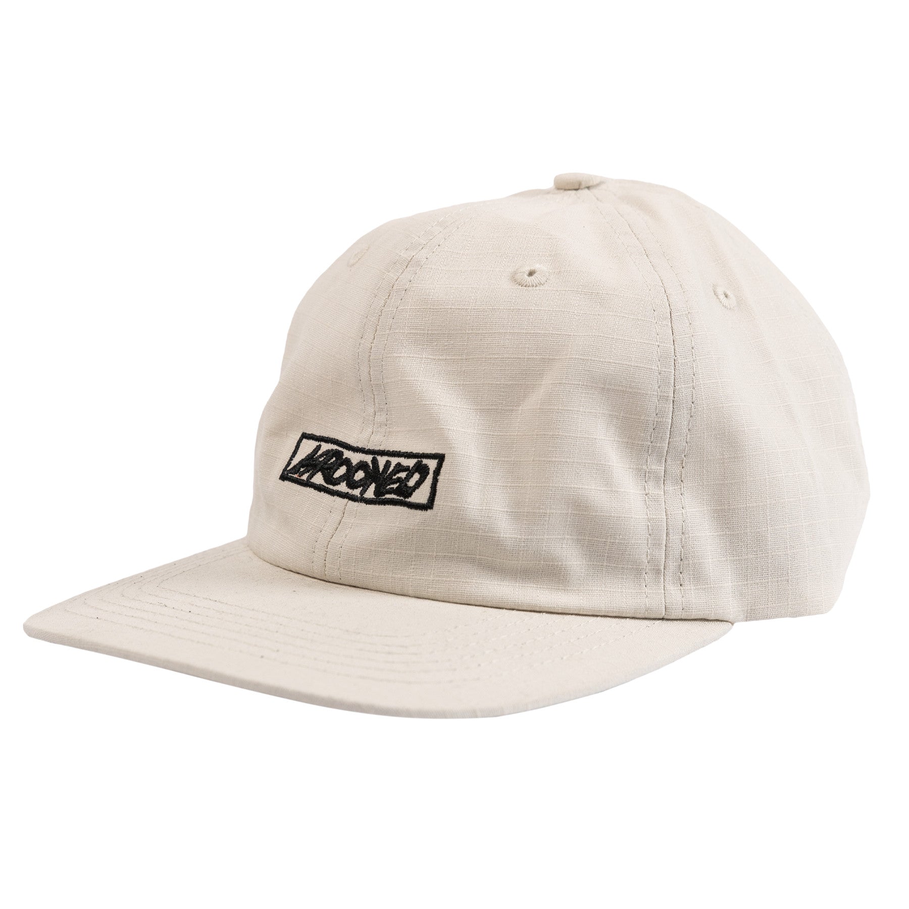 Natural Moonsmile Script Krooked Strapback Hat