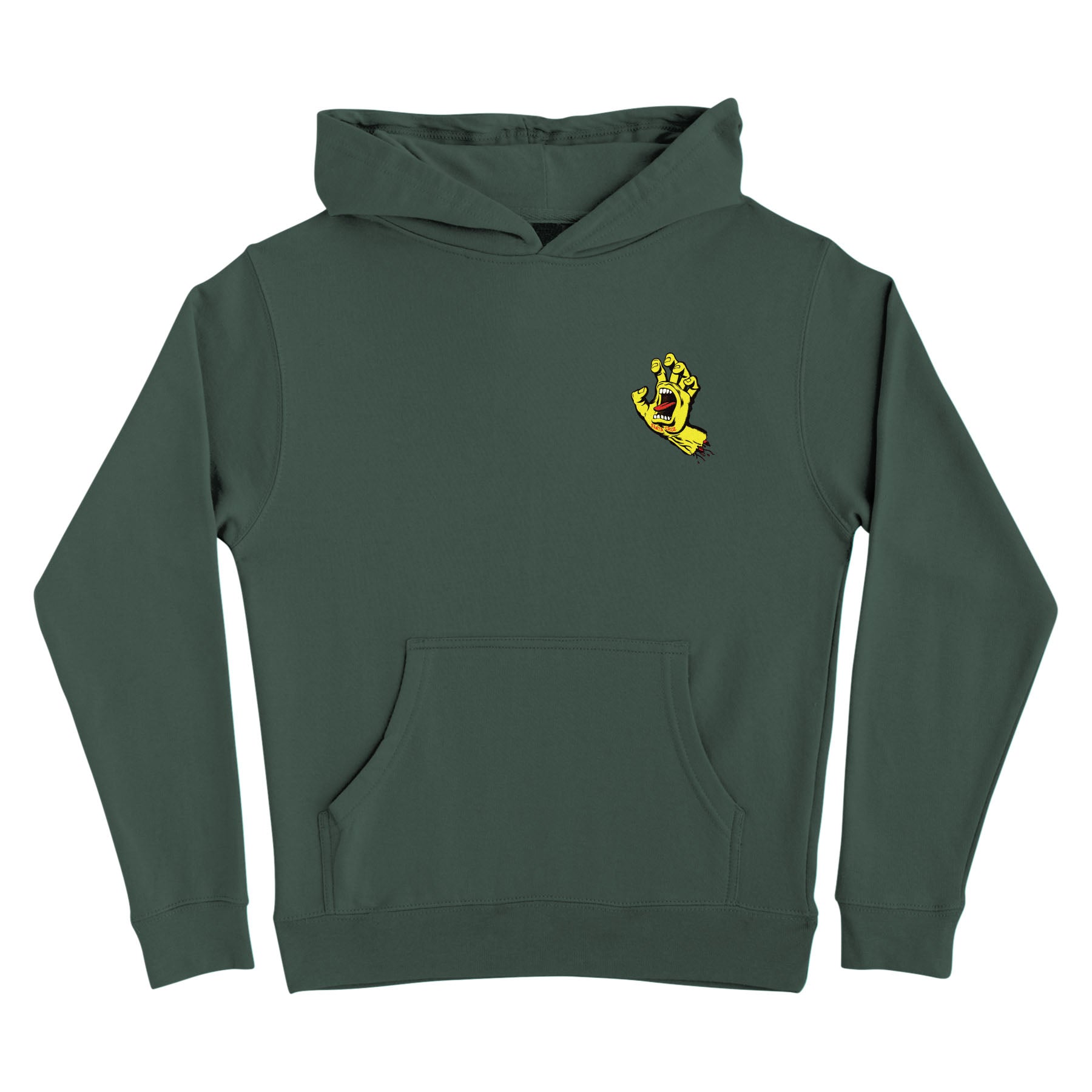 Alpine Green/Neon Yellow Youth Santa Cruz Screaming Hand Hoodie