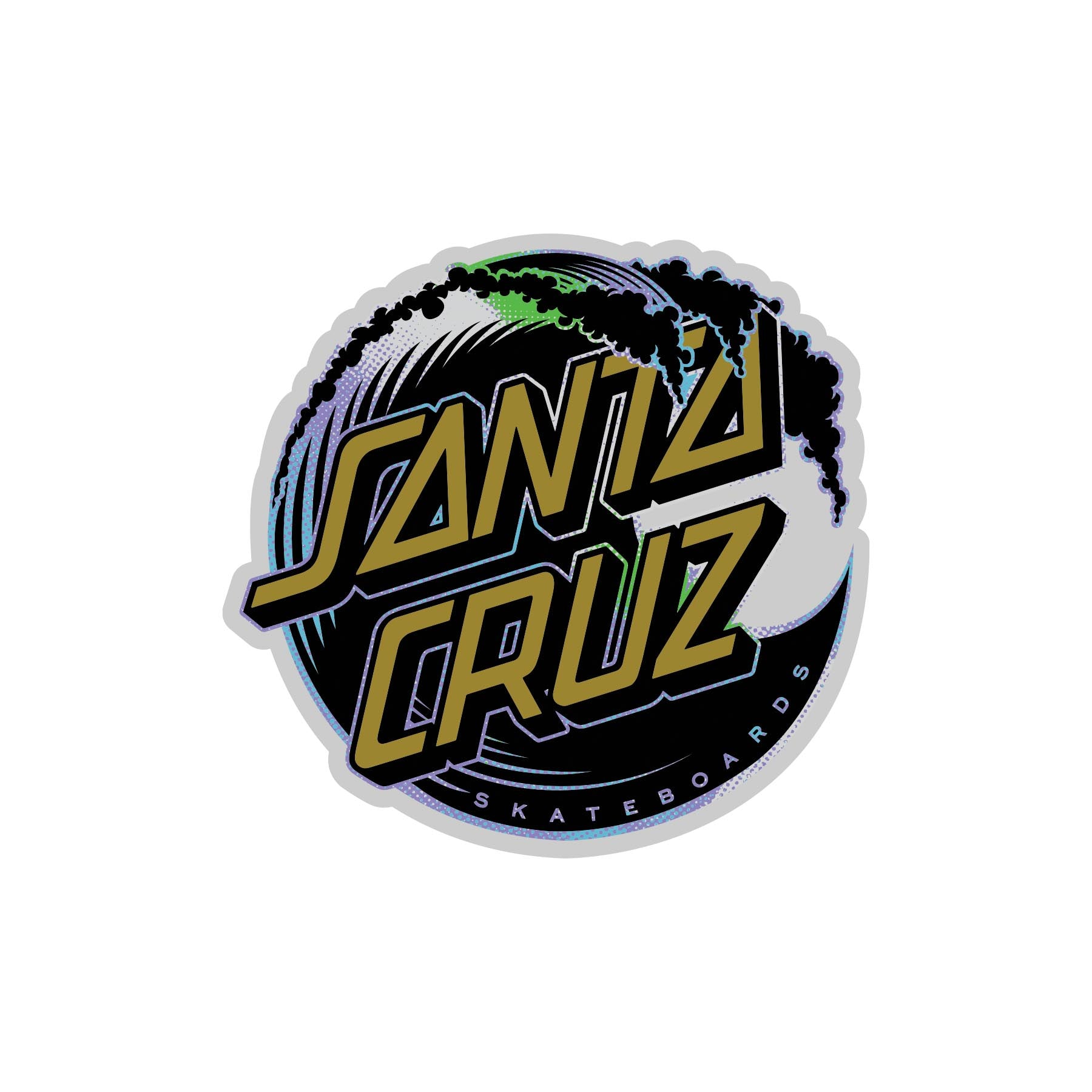 Santa Cruz Holo Wave Dot Skateboard Sticker