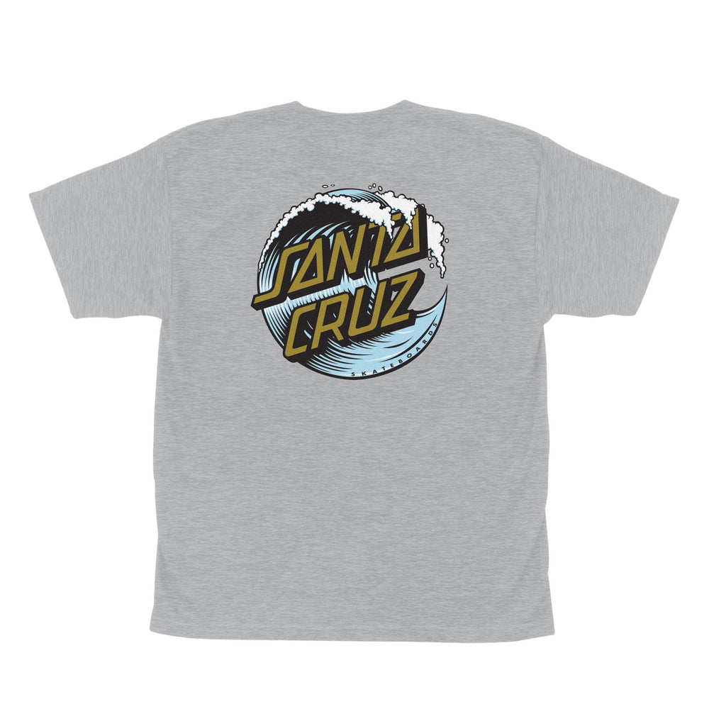 Athletic Heather/Gold Youth Wave Dot Santa Cruz T-Shirt Back