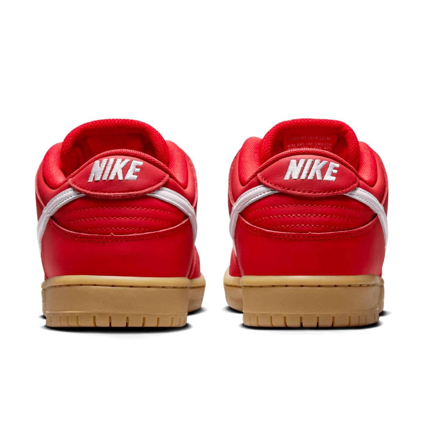 Red/Gum Orange Label Dunk Low Pro Nike SB Skate Shoe Back