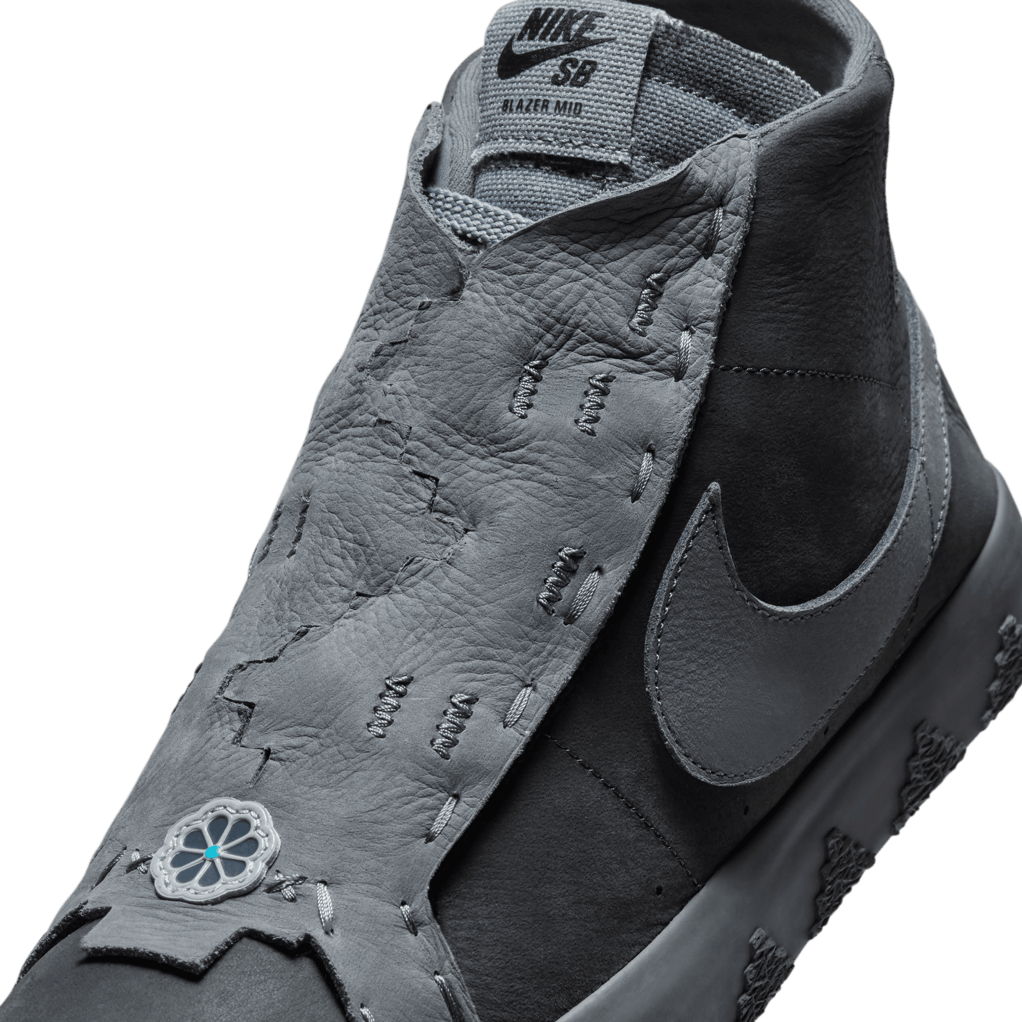 Anthracite Quickstrike Di'orr Blazer Mid Nike SB Skate Shoe Detail