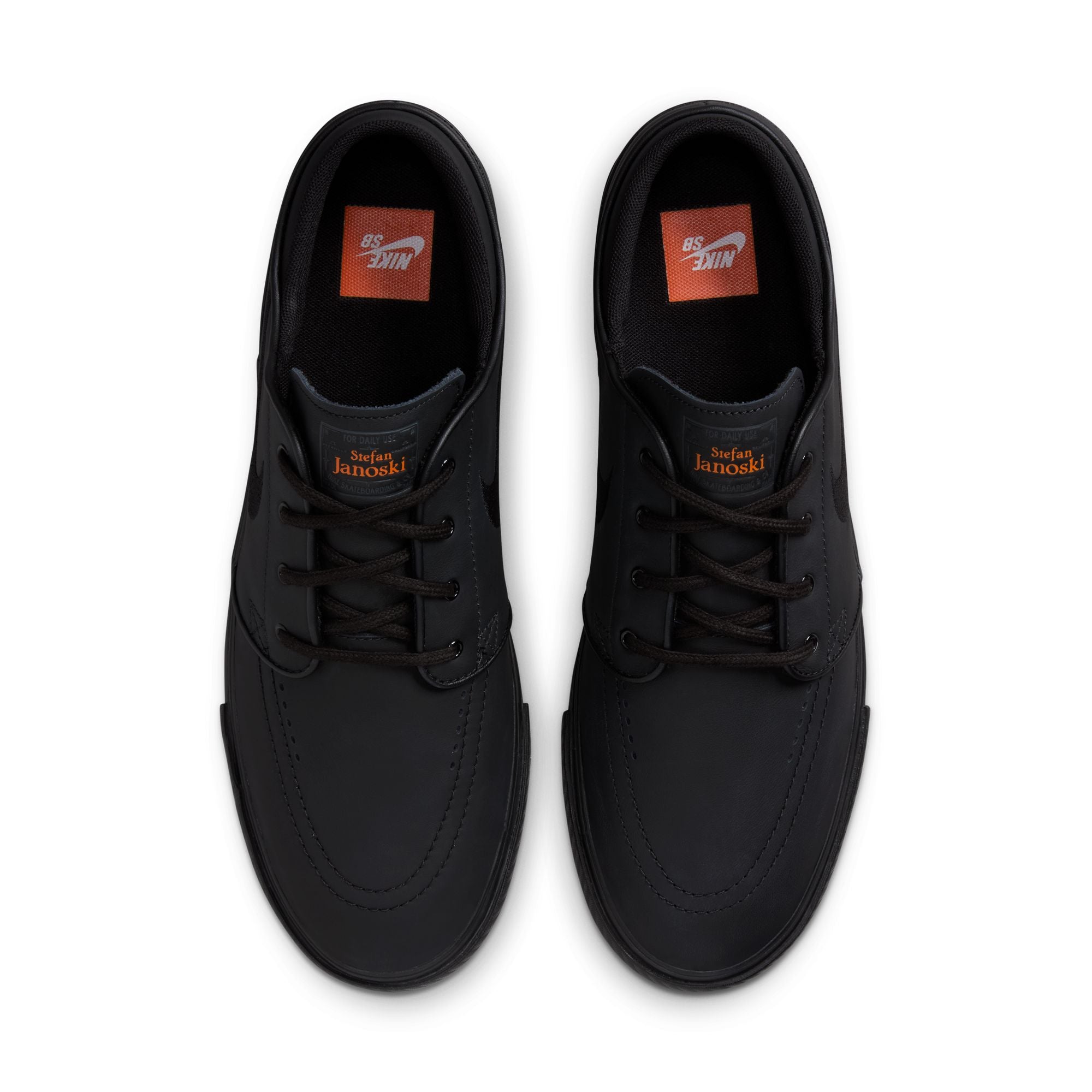 Triple Black Janoski OG+ ISO Nike SB Skate Shoe Top