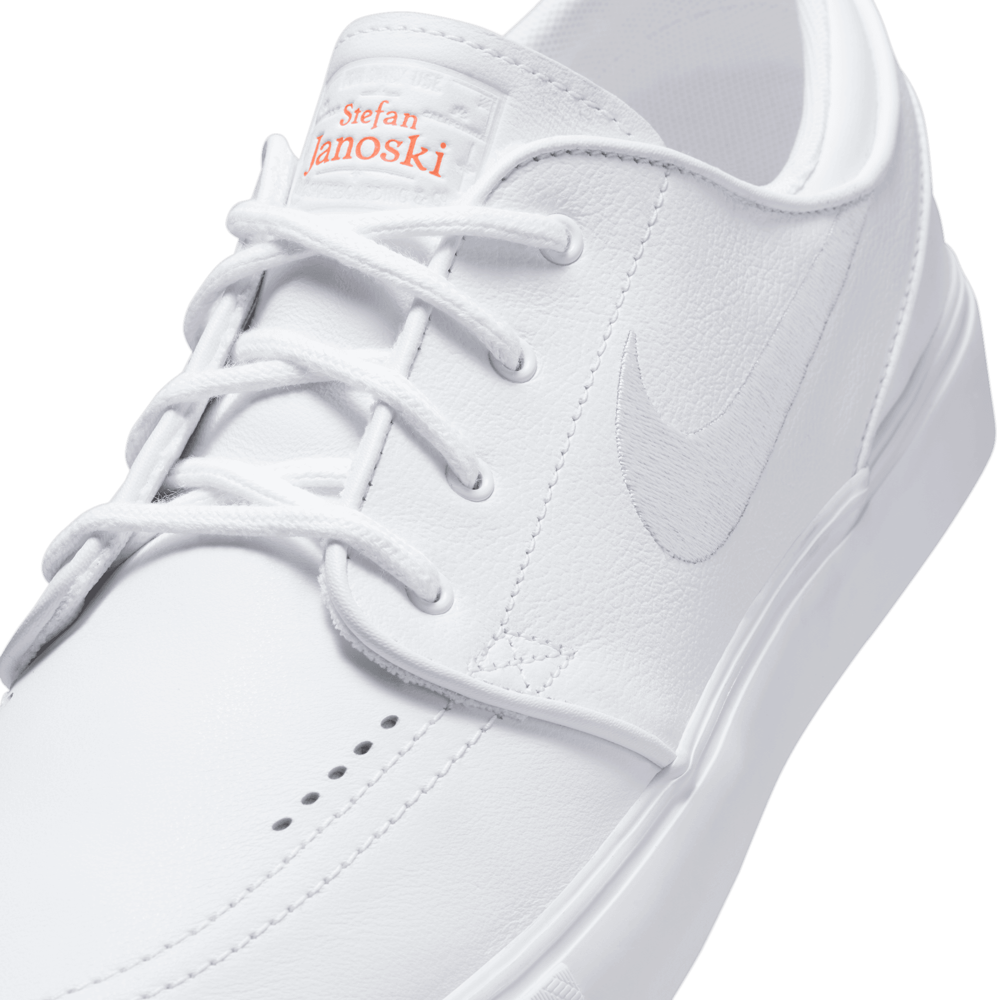 Triple White ISO Orange Label Janoski OG+ Nike SB Skate Shoe Detail