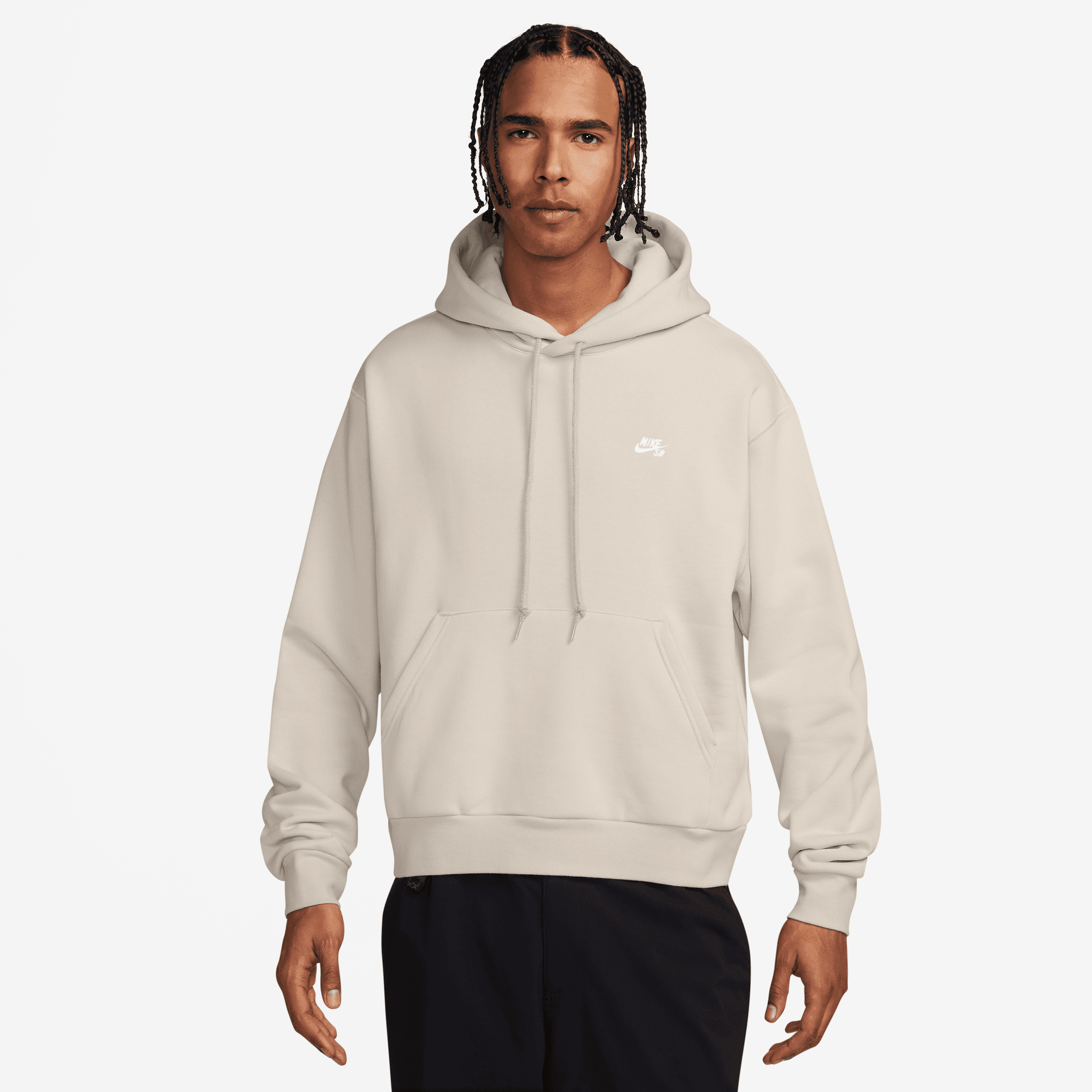 Nike SB Pullover Skate Hoodie - Light Orewood Brown/White