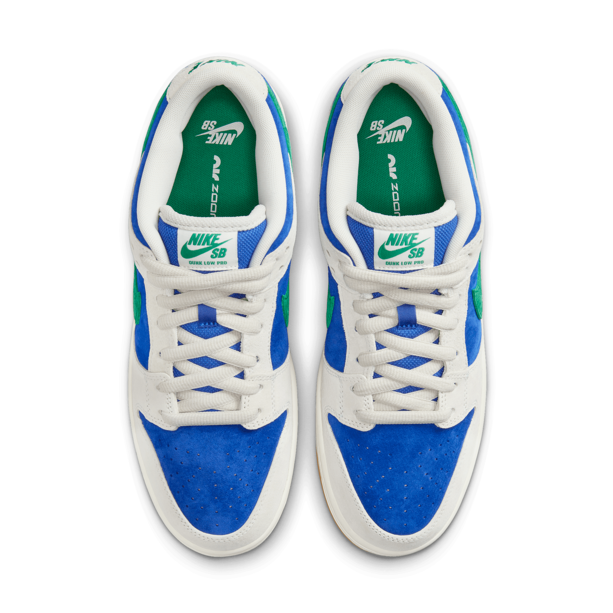 Phantom/Malachite Dunk Low Pro Nike SB skate shoe Top