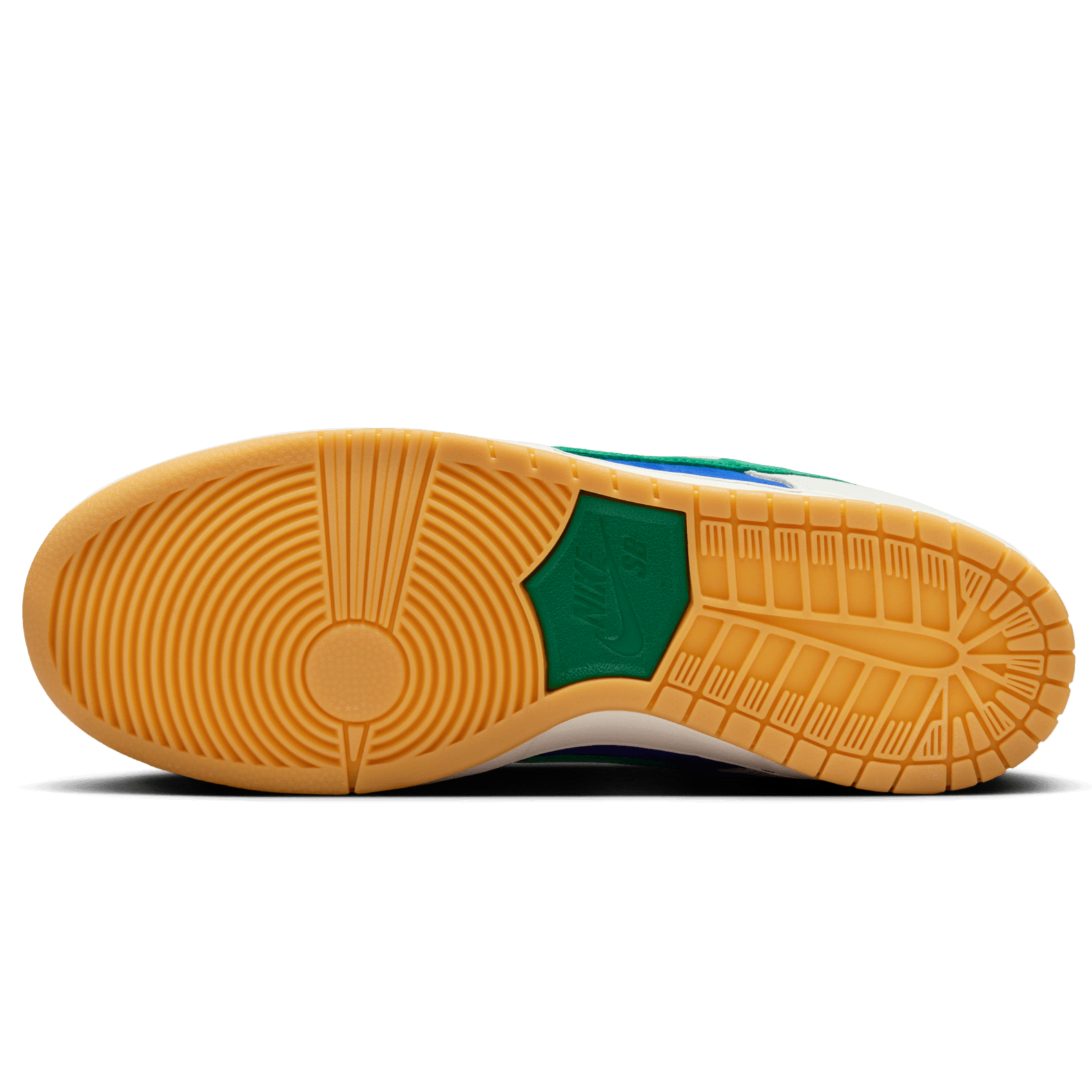 Phantom/Malachite Dunk Low Pro Nike SB skate shoe Bottom