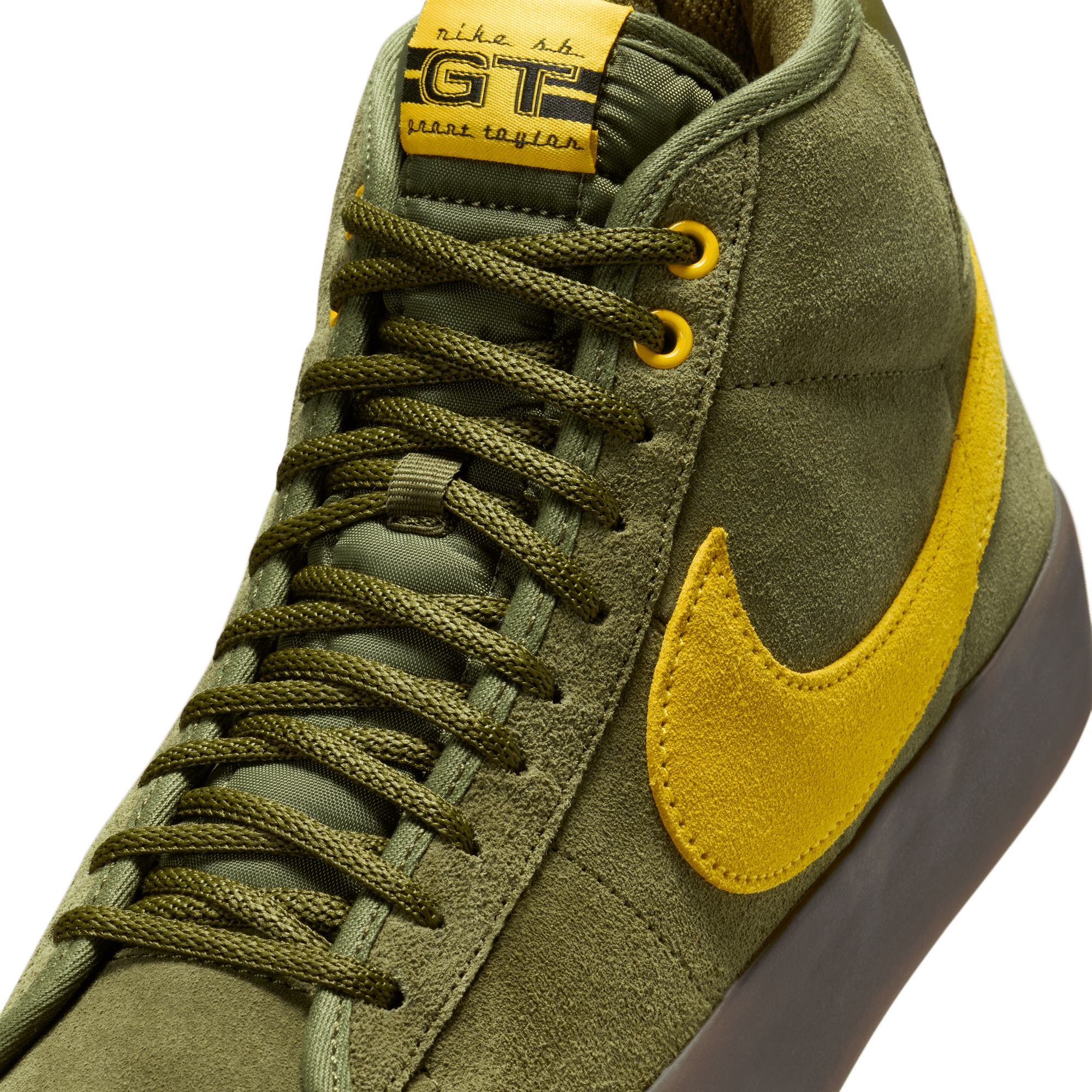 Rough Green AntiHero x Nike SB Blazer Mid Skate Shoe Detail