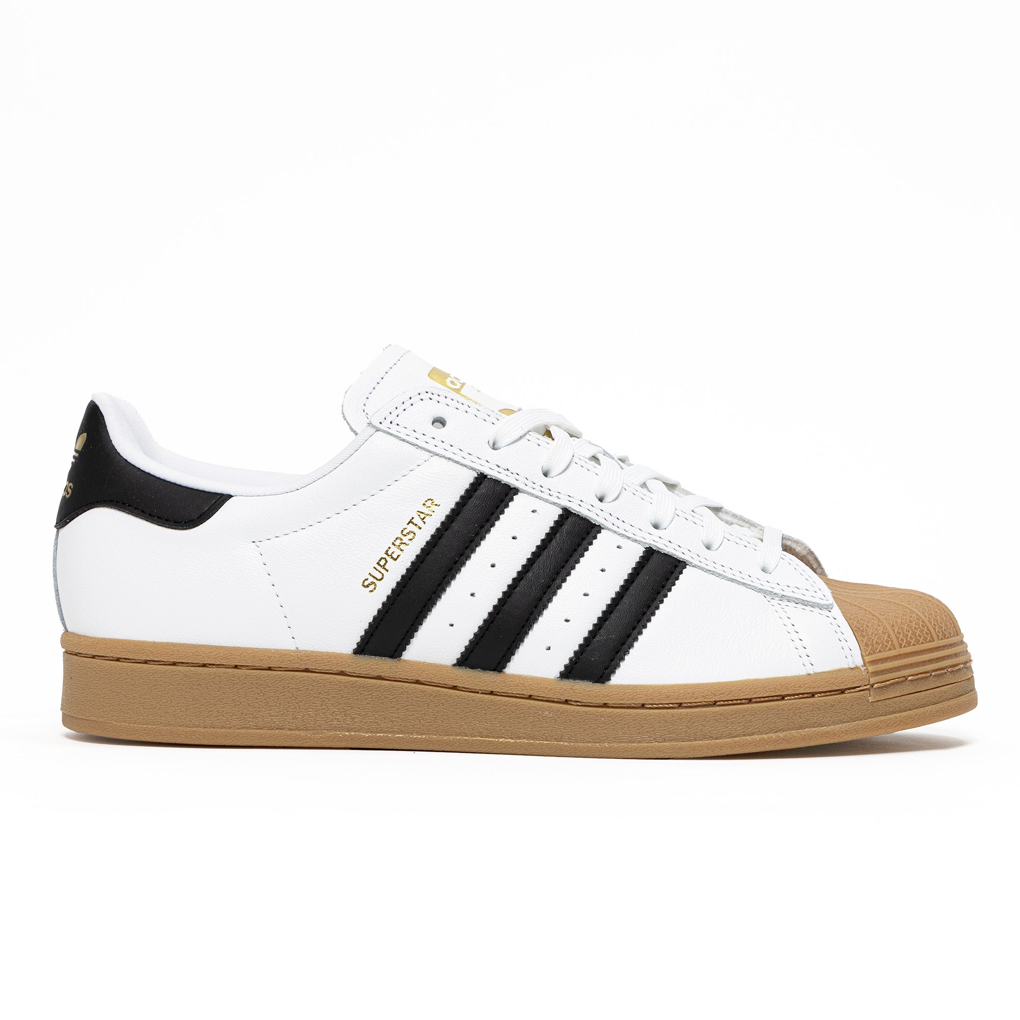 White/Black/Gum Adidas Superstar