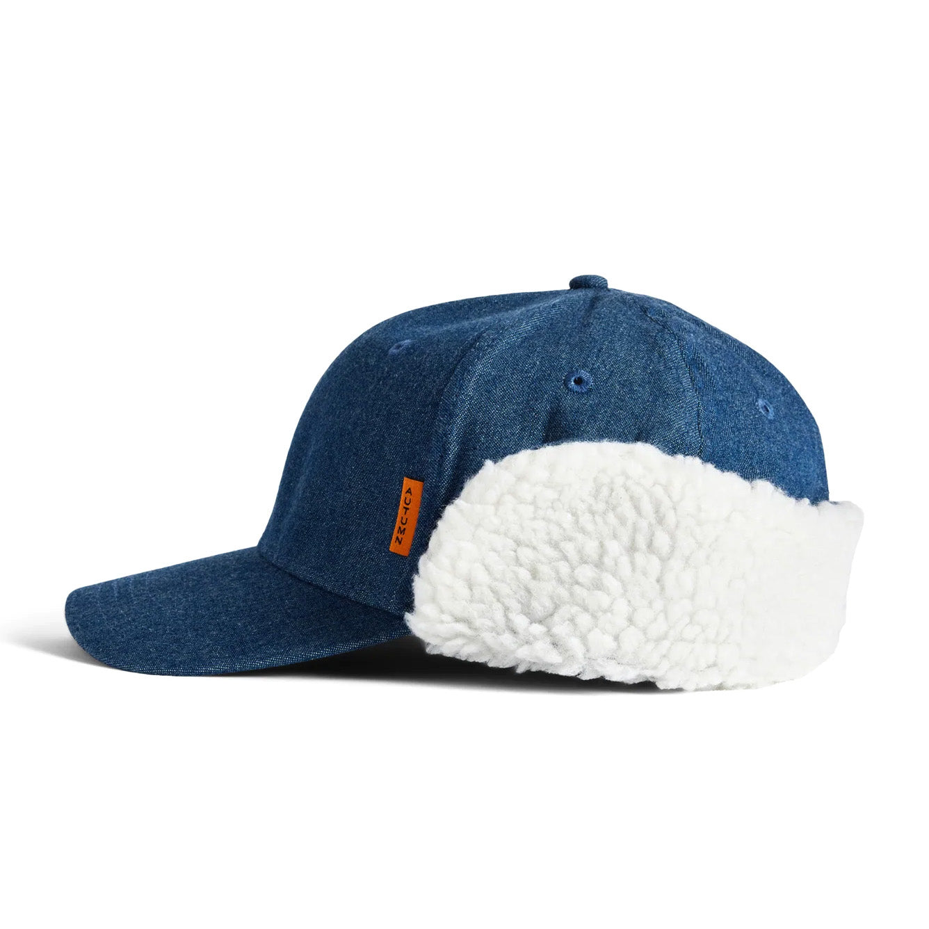 Blue Denim Sherpa Lined Autumn Hat Side