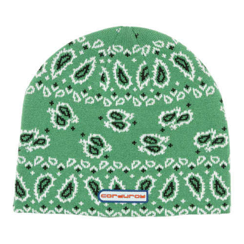 Green Bandana Corduroy Beanie