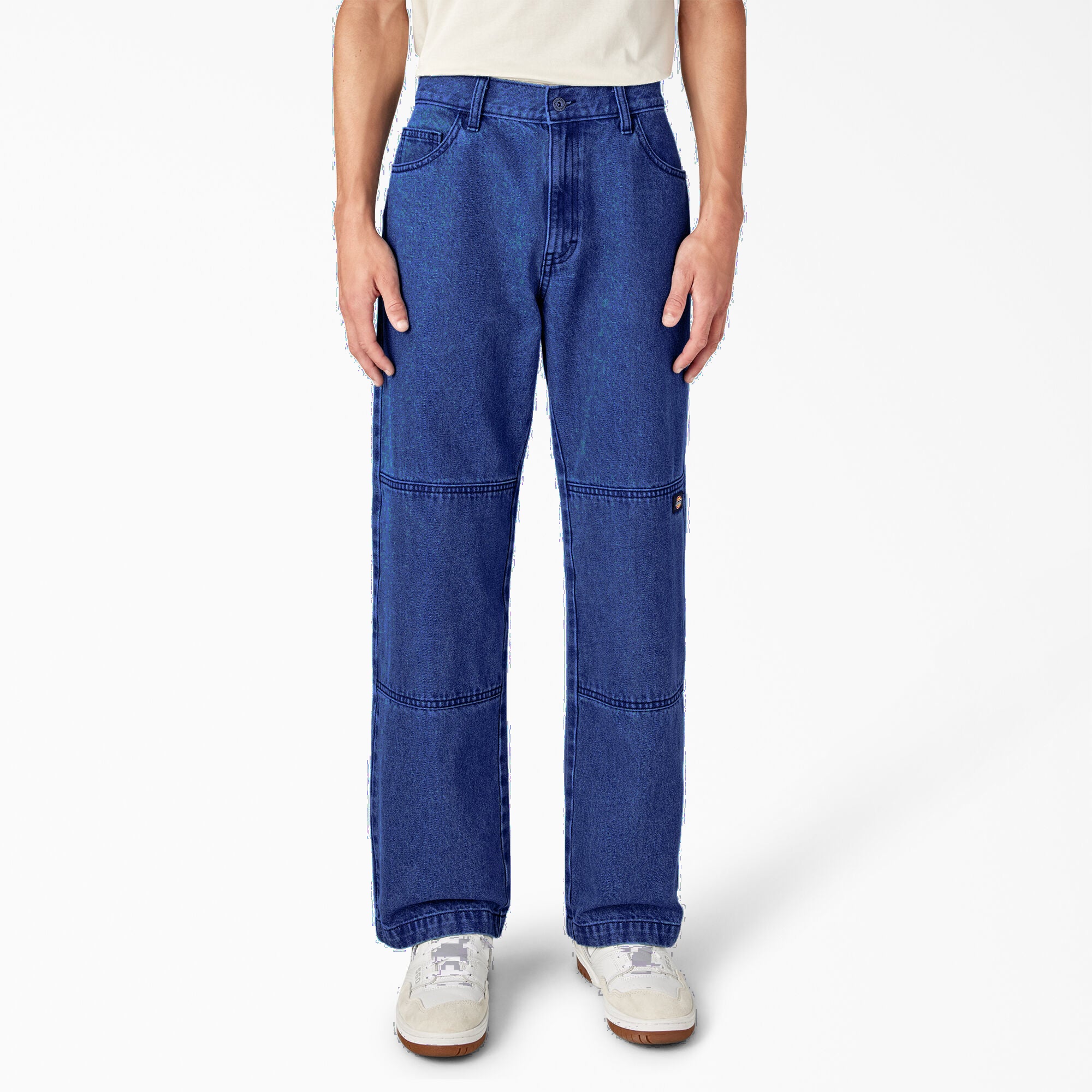 Stonewashed Indigo Blue Loose Fit Double Knee Dickies Pants