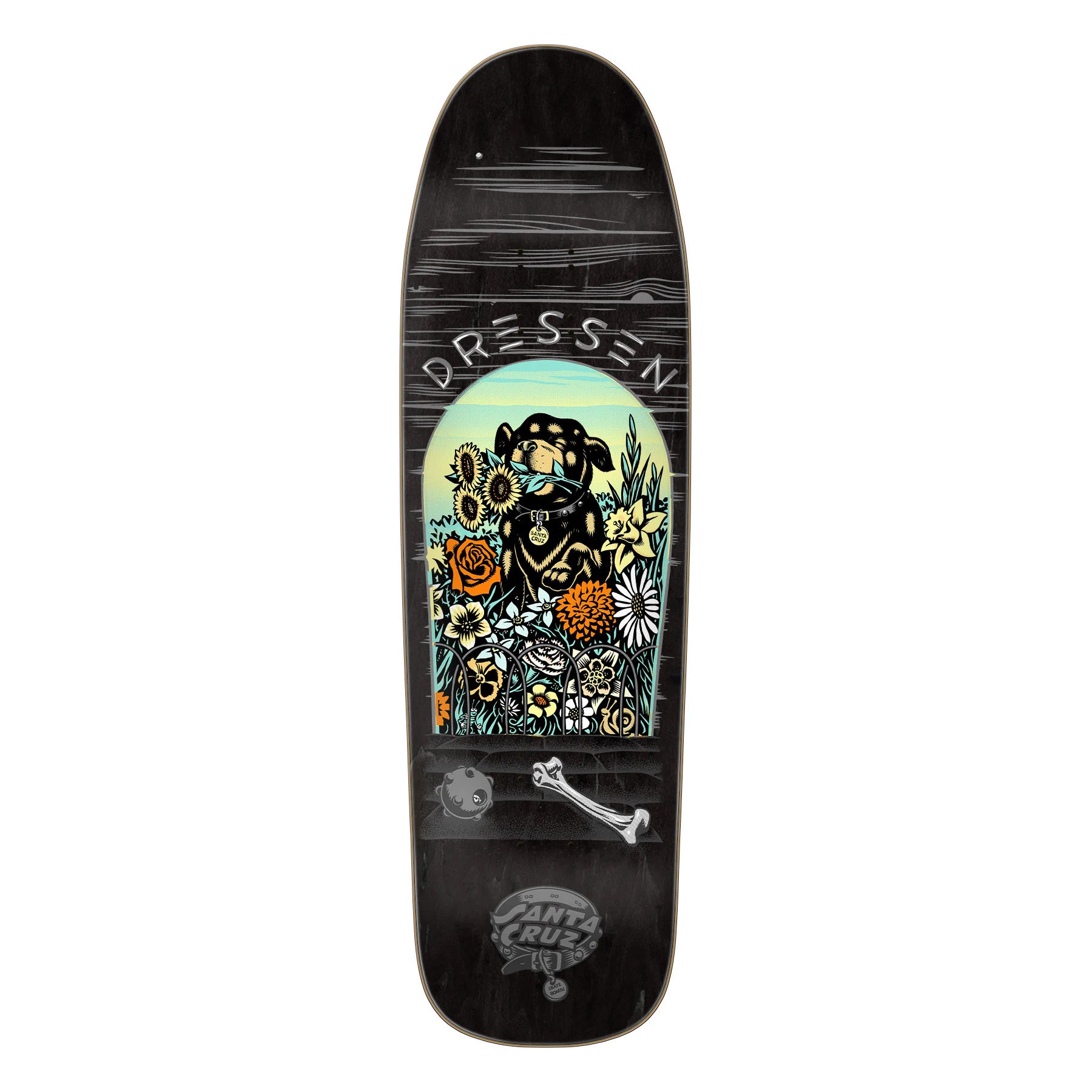 Santa Cruz Dressen Pup Shaped Skateboard Deck W/ UV Ink