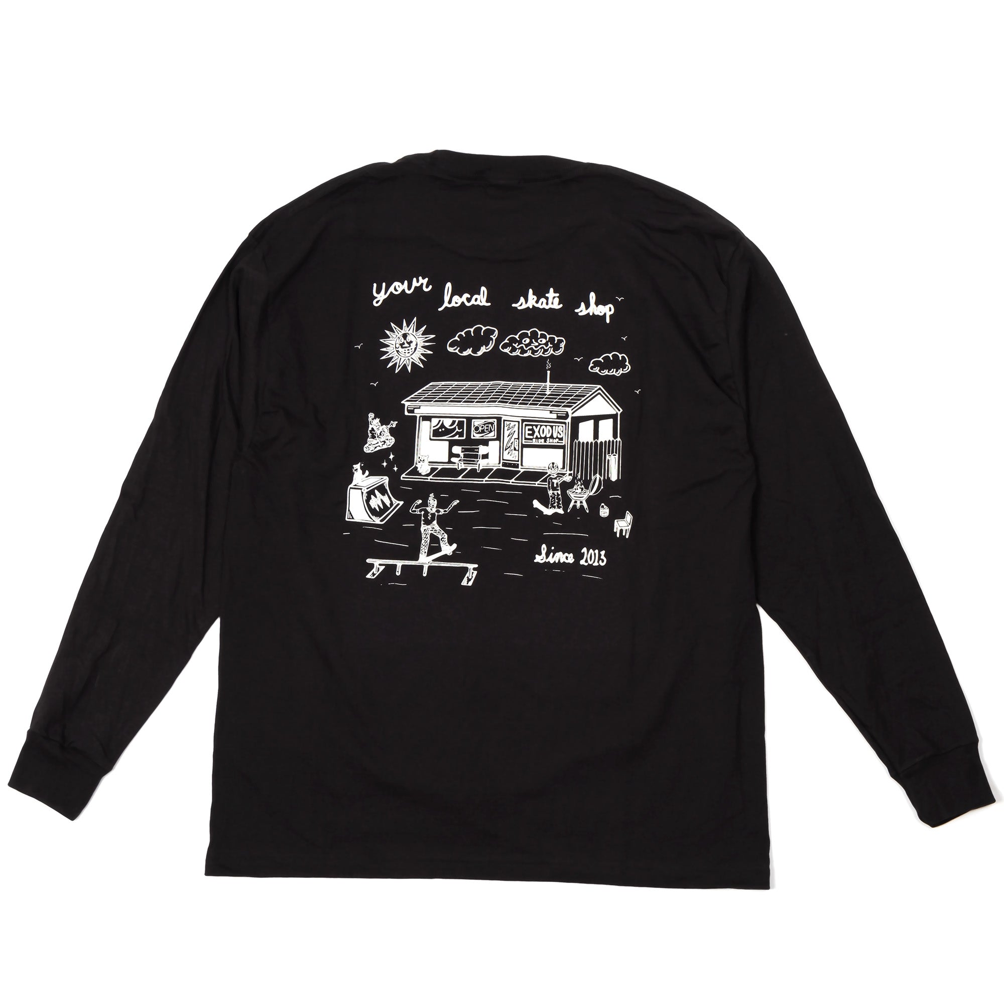 Black  Exodus Your Local Long Sleeve Tee Back