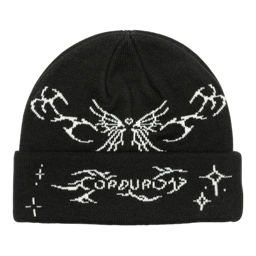 Black Gothic Corduroy Beanie