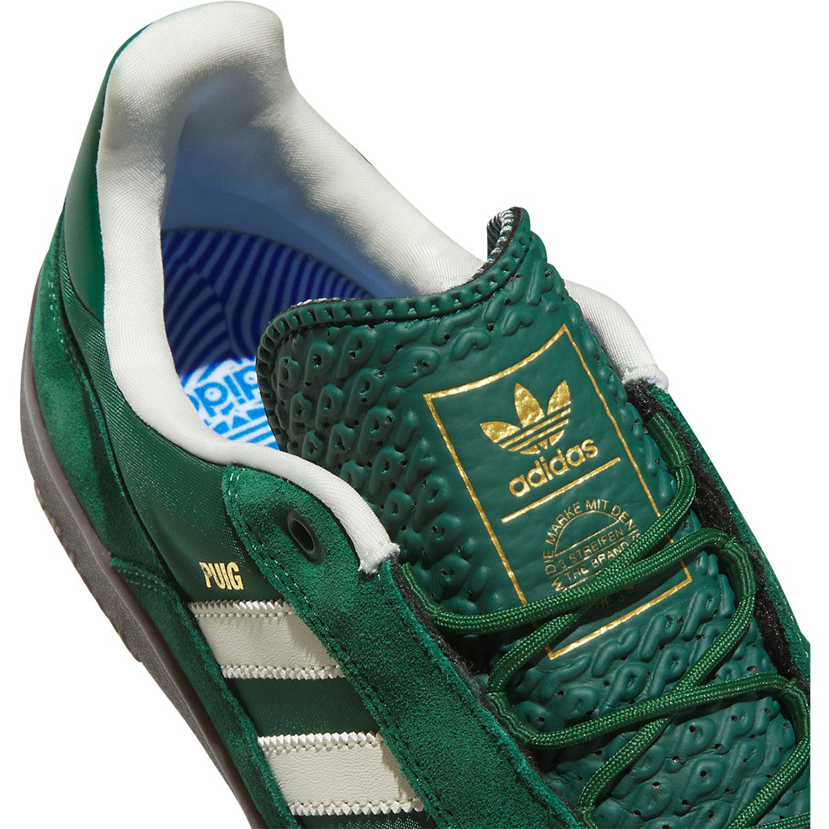 Dark Green/Gum Puig Adidas Skate Shoe Detail