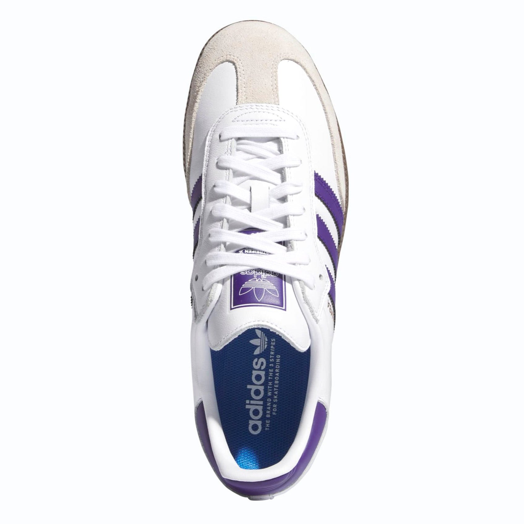 Adidas Samba ADV Skateboard Shoe - White/Purple/Gold Metallic