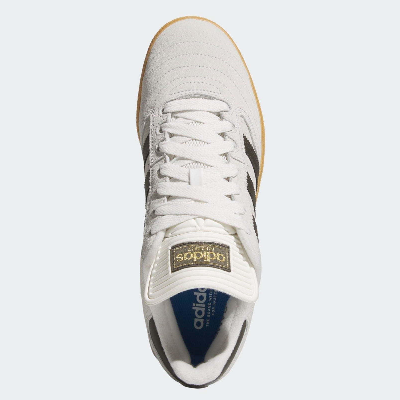 White/Shadow Olive Busenitz Adidas Skate Shoe Top