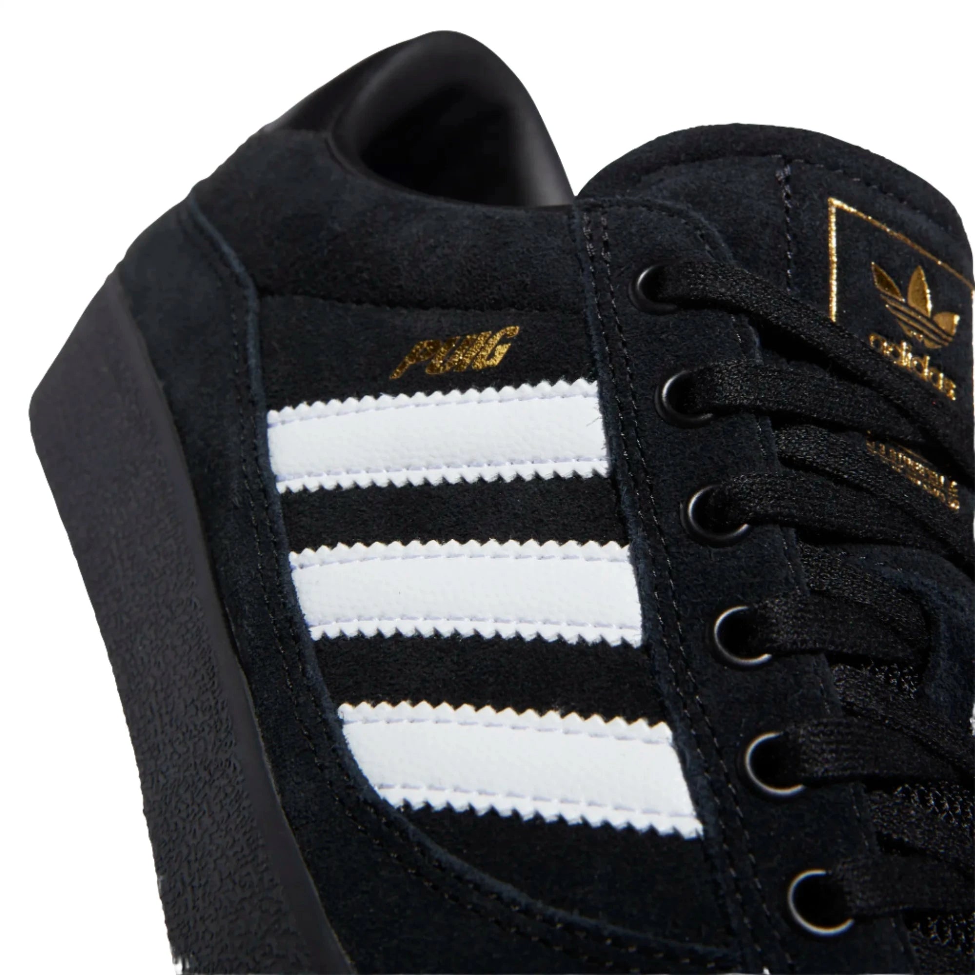 Black/White/Black Puig Indoor Adidas Skate Shoe Detail