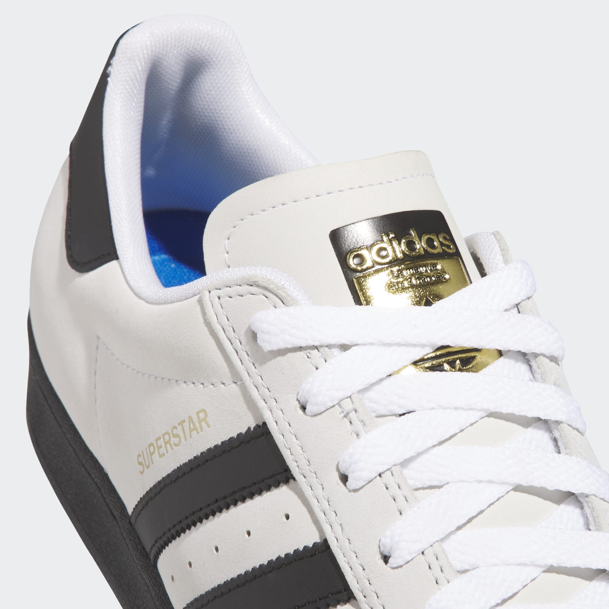 White/Black Superstar ADV Adidas Skate Shoe Detail