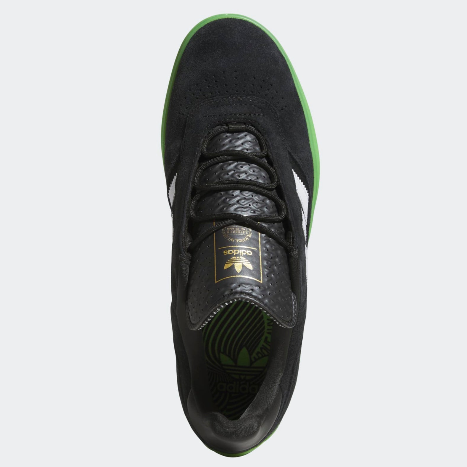 Black/Green Puig Adidas Skate Shoe Top