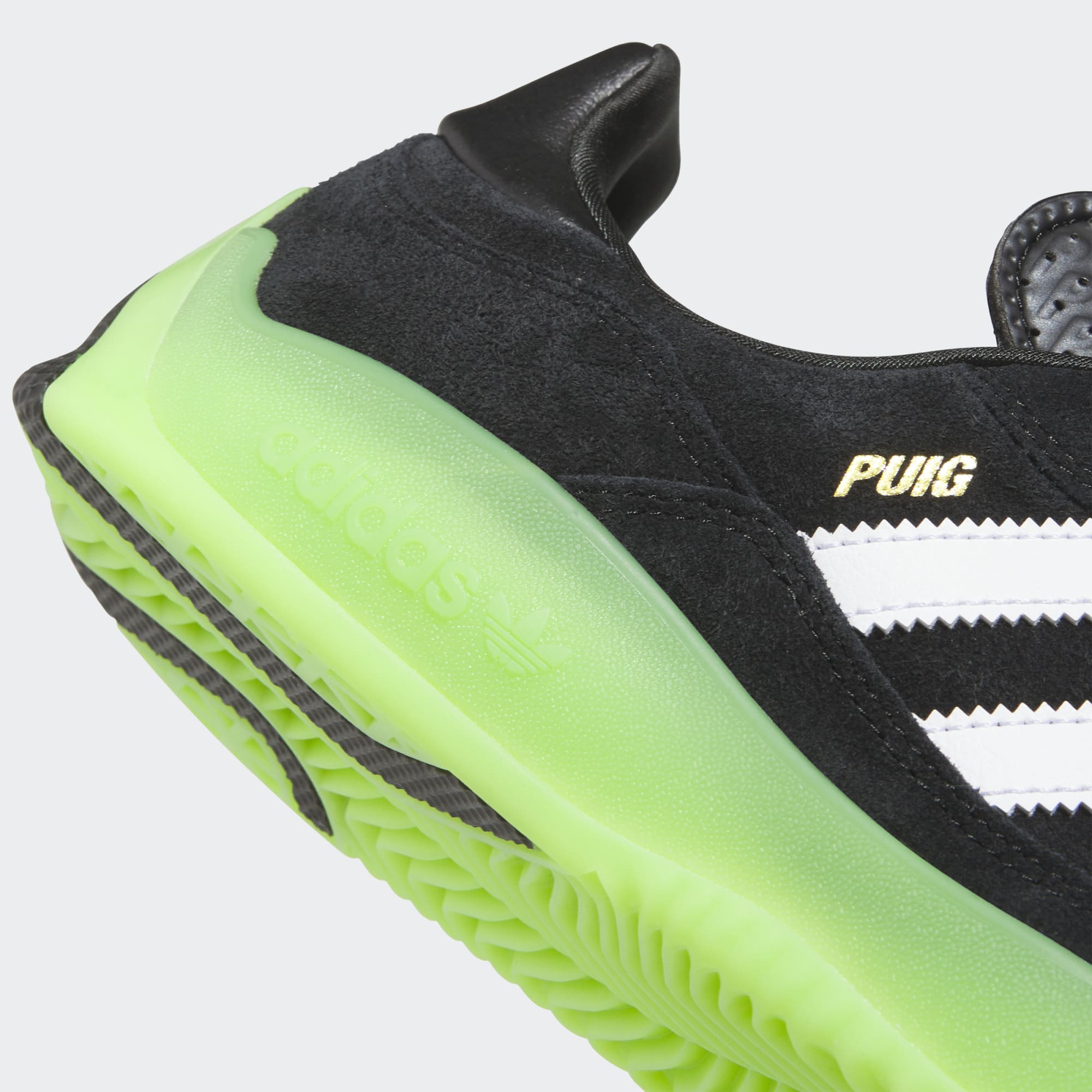 Black/Green Puig Adidas Skate Shoe Detail