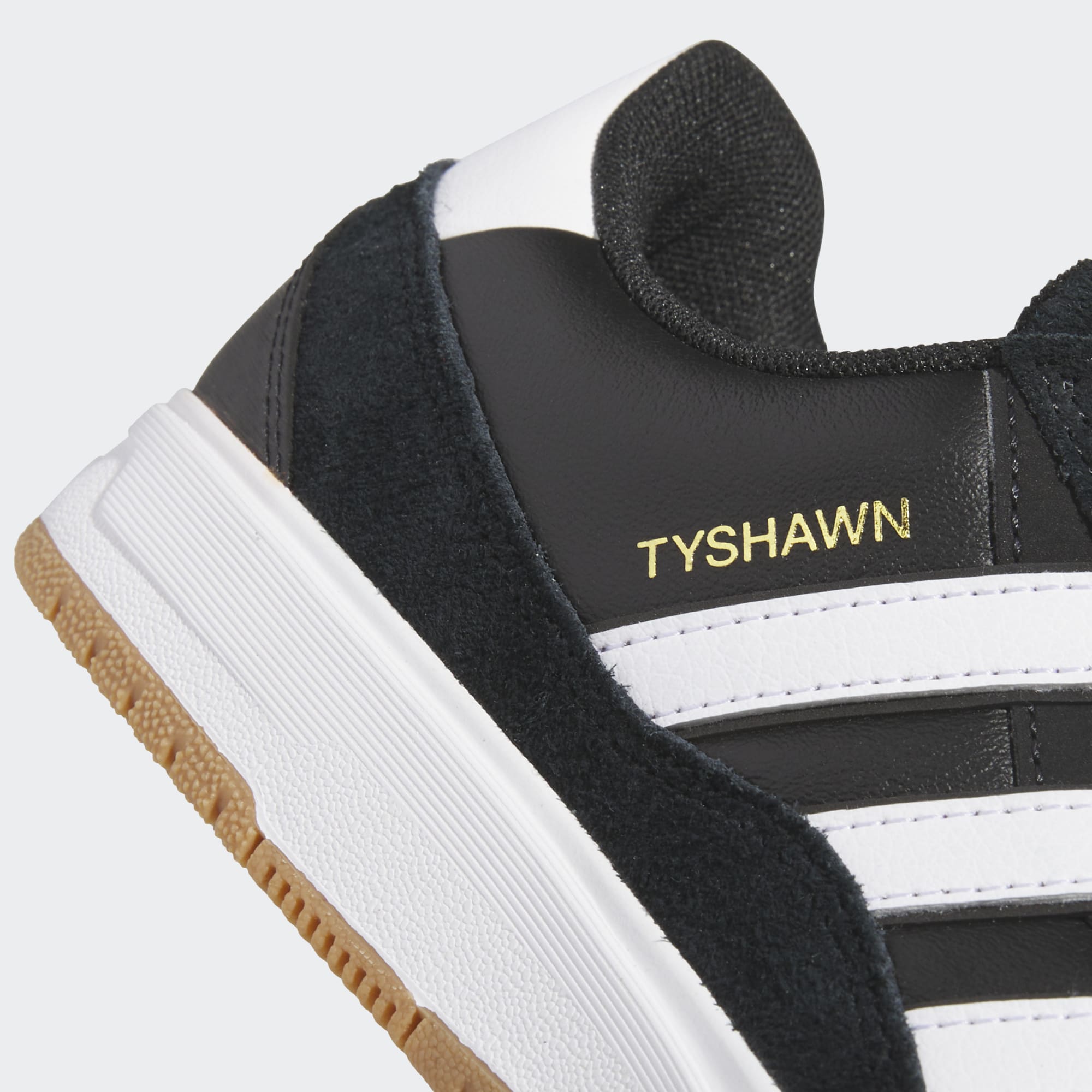 Black/White/Gum Tyshawn II Adidas Skate Shoe Detail