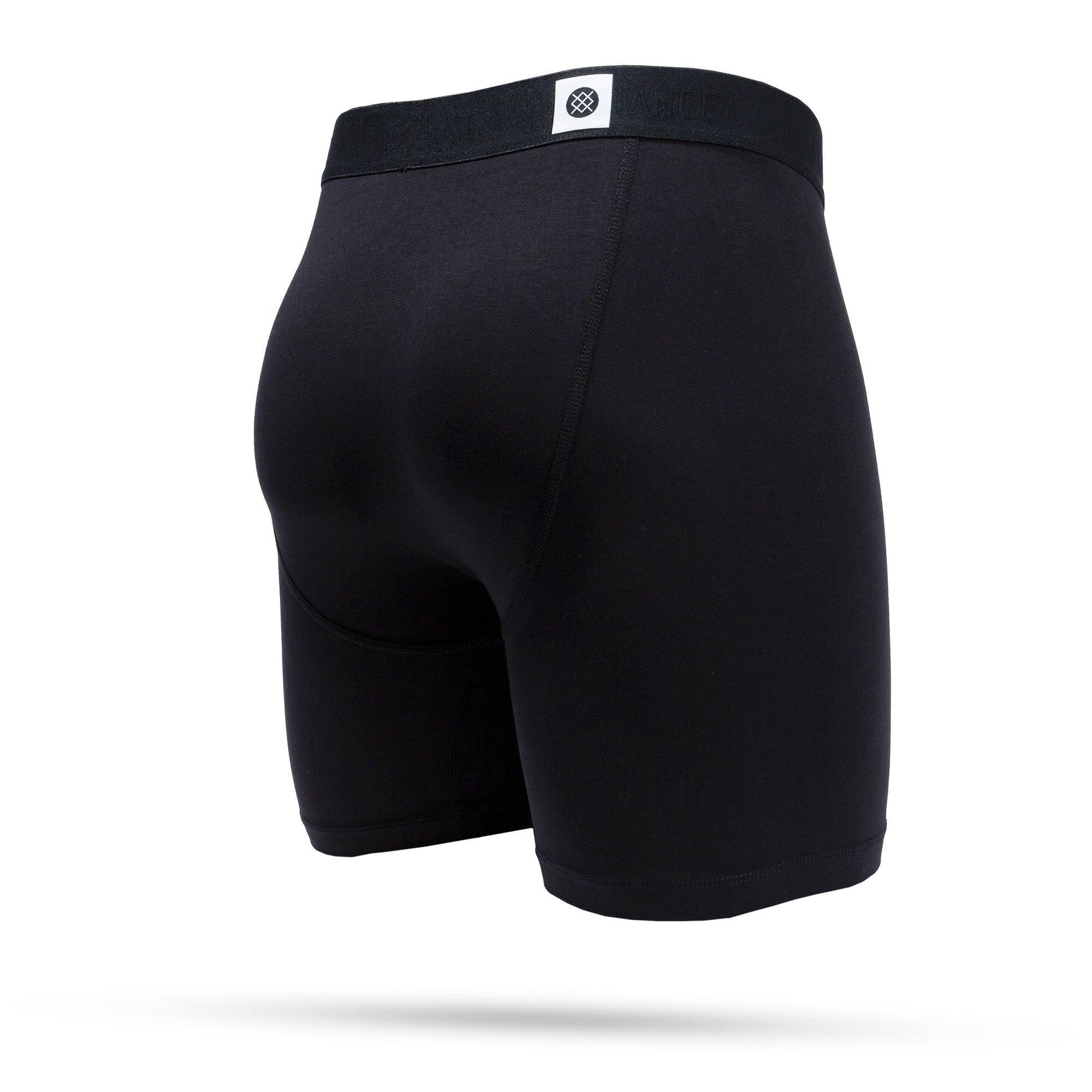 Black Cotton Blend Standard Stance Boxers