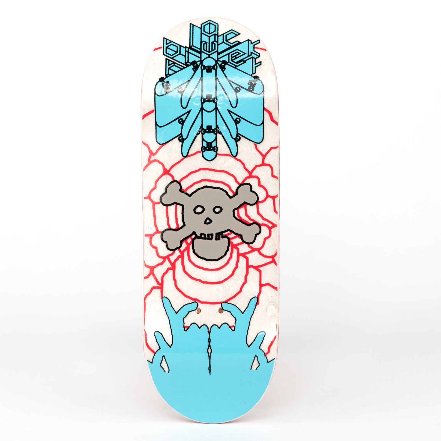 White Low Psy Hands Blackriver Fingerboard Deck