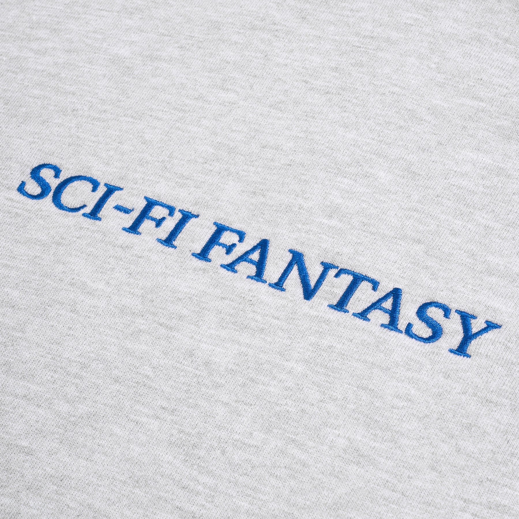 Heather Grey Sci-Fi Fantasy Logo Hoodie Detail