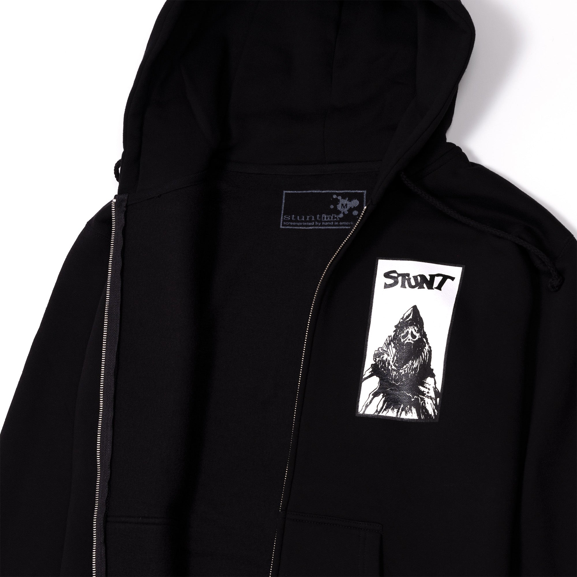 Black Stunt Ripper Zip Up Hoodie Close