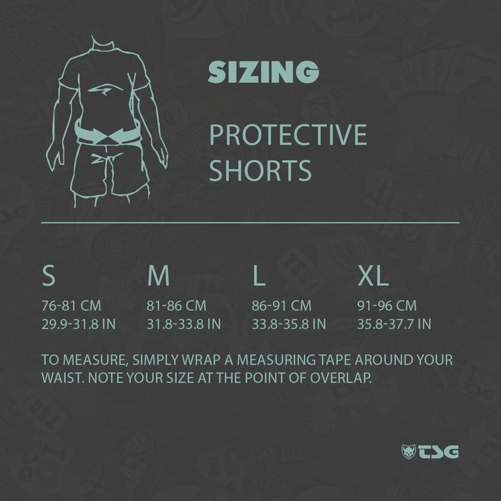 TSG Crash Pant Sizing Chart