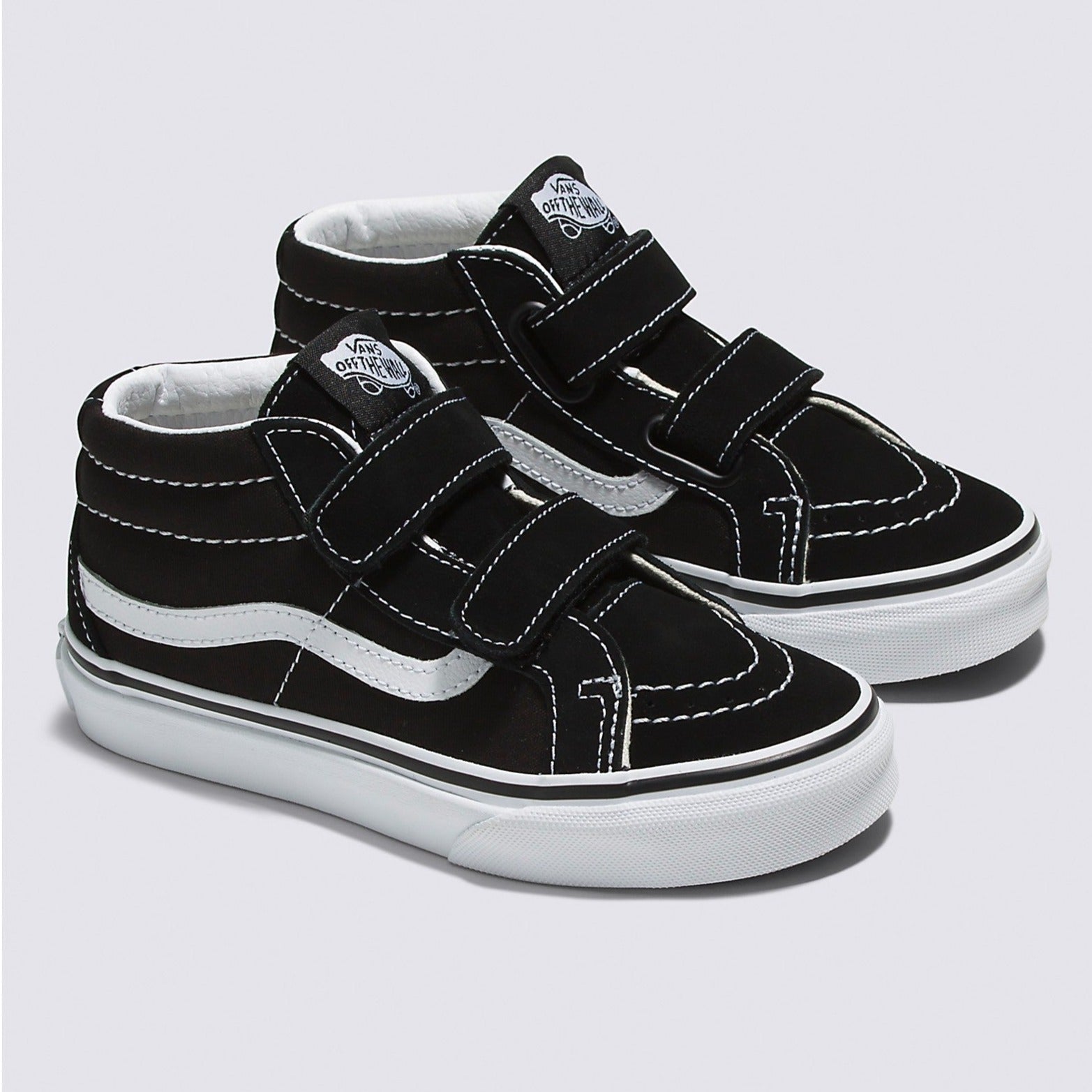 Black/White Kids Sk8-Mid Reissue Vans Skate Shoe