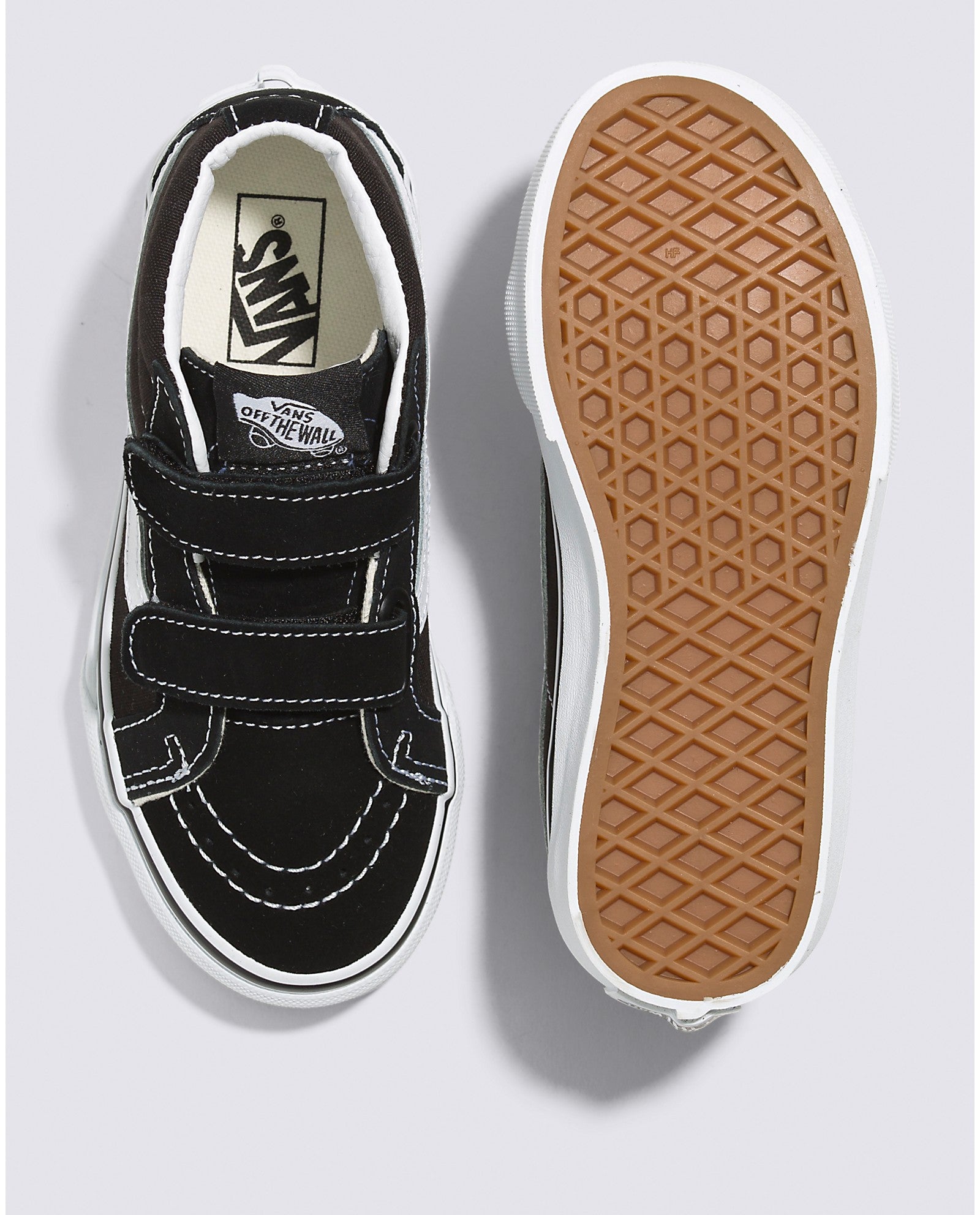 Black/White Kids Sk8-Mid Reissue Vans Skate Shoe Top/Bottom