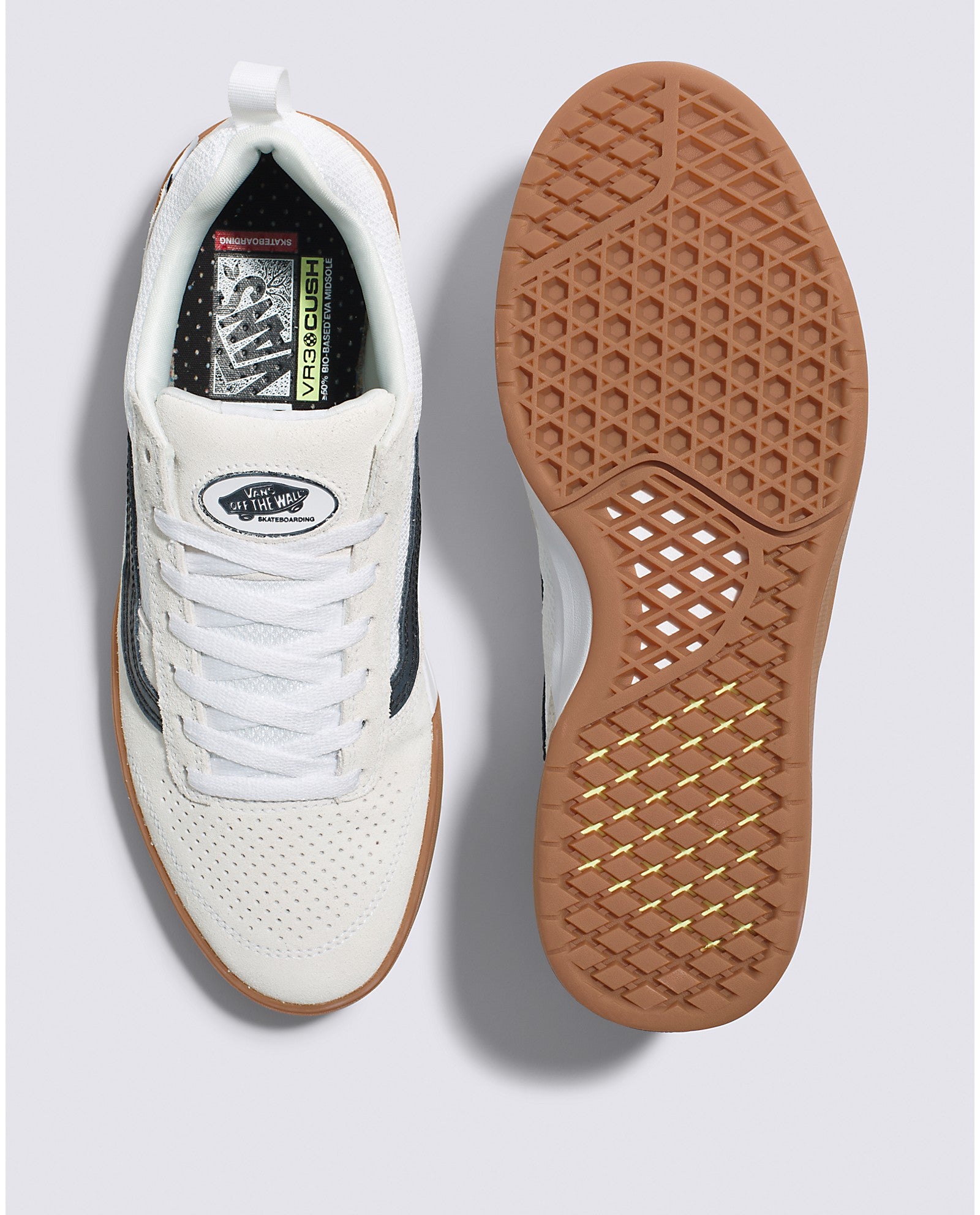 White/Black/Gum Zahba Vans Skate Shoes Top/Bottom