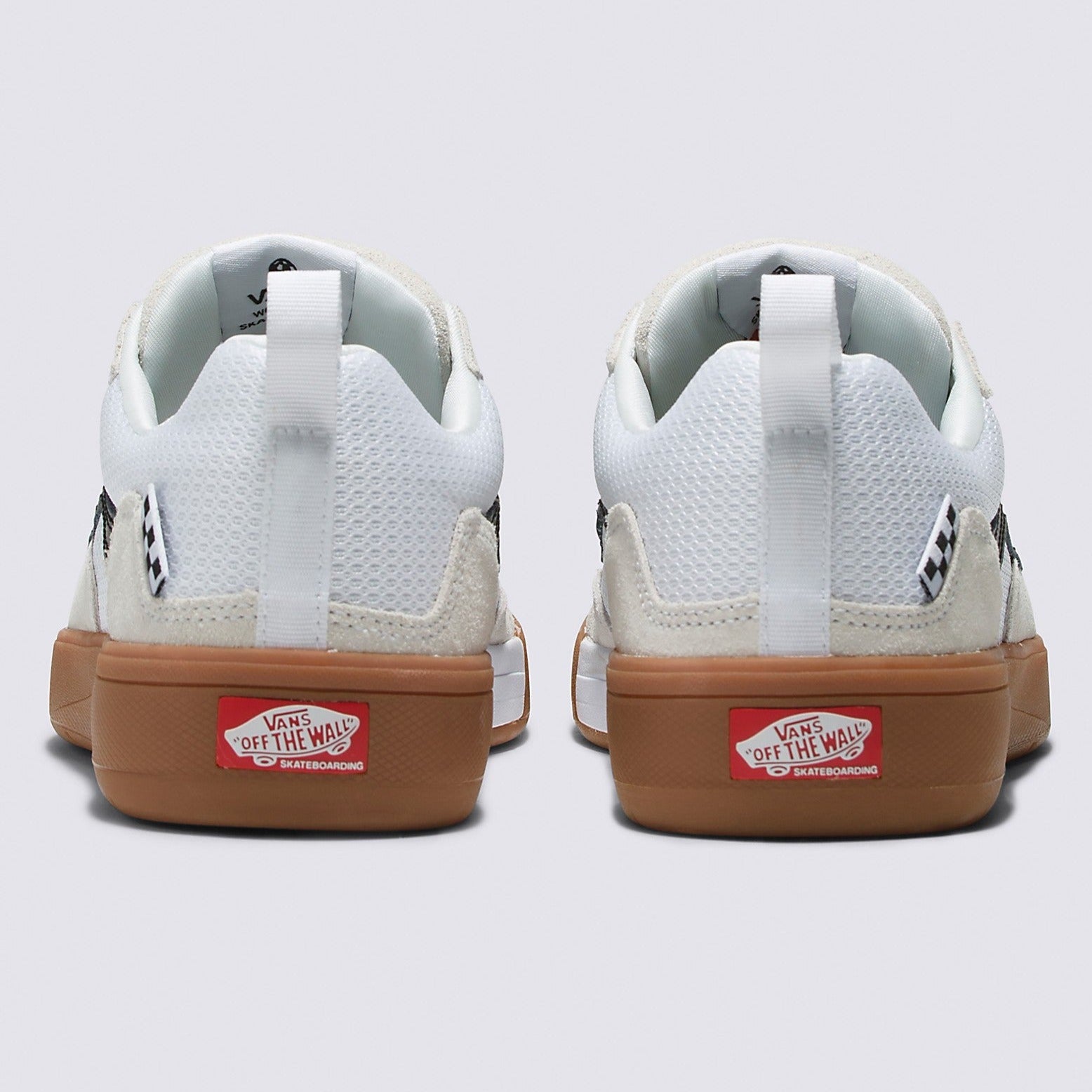 White/Black/Gum Zahba Vans Skate Shoes Back