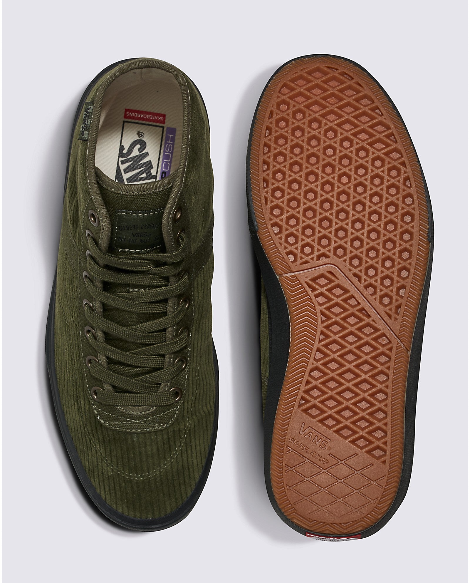 Olive/Black Corduroy Vans Deconstructed Crockett High Top/Bottom