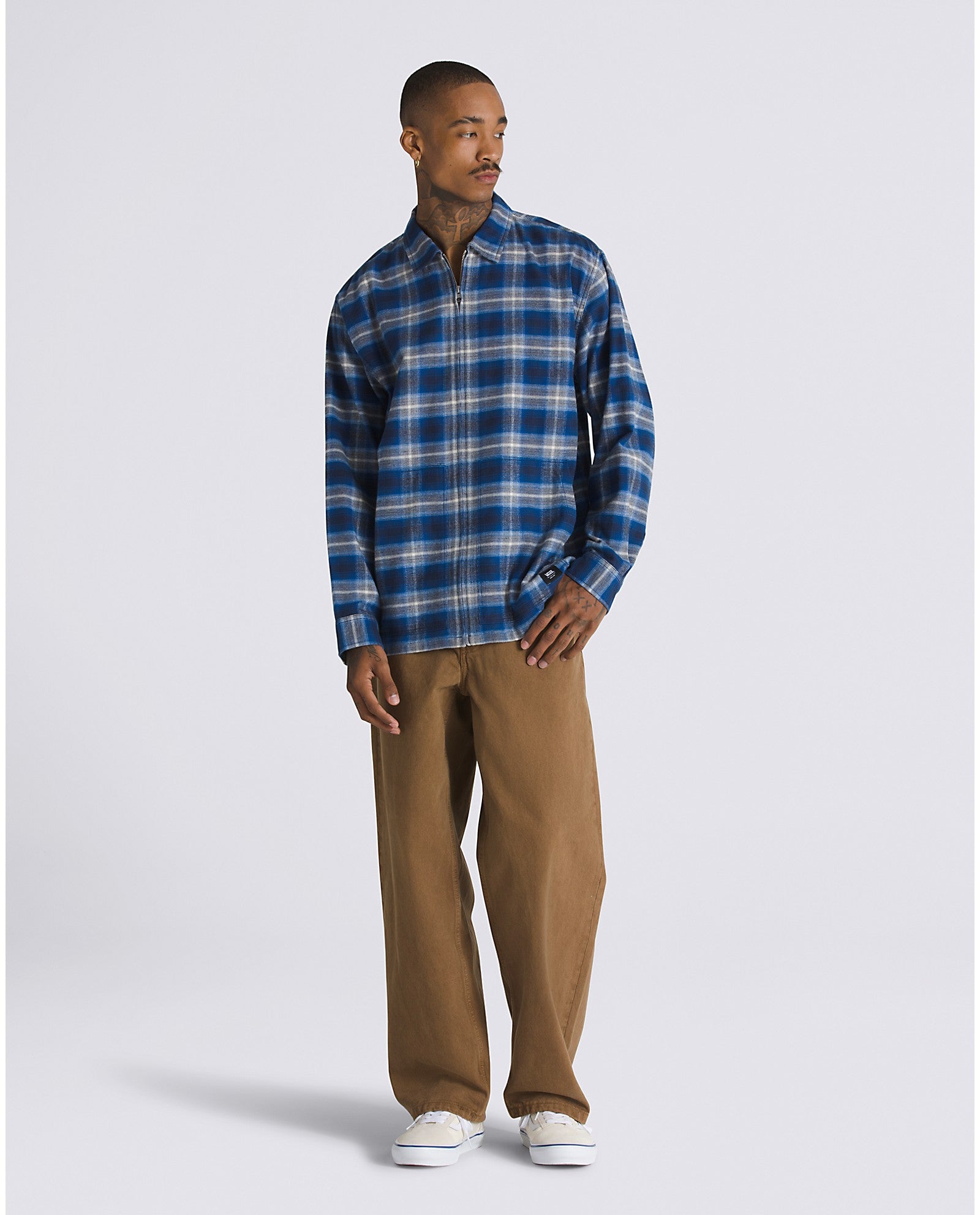 Sepia Check-5 Baggy Vans Pants