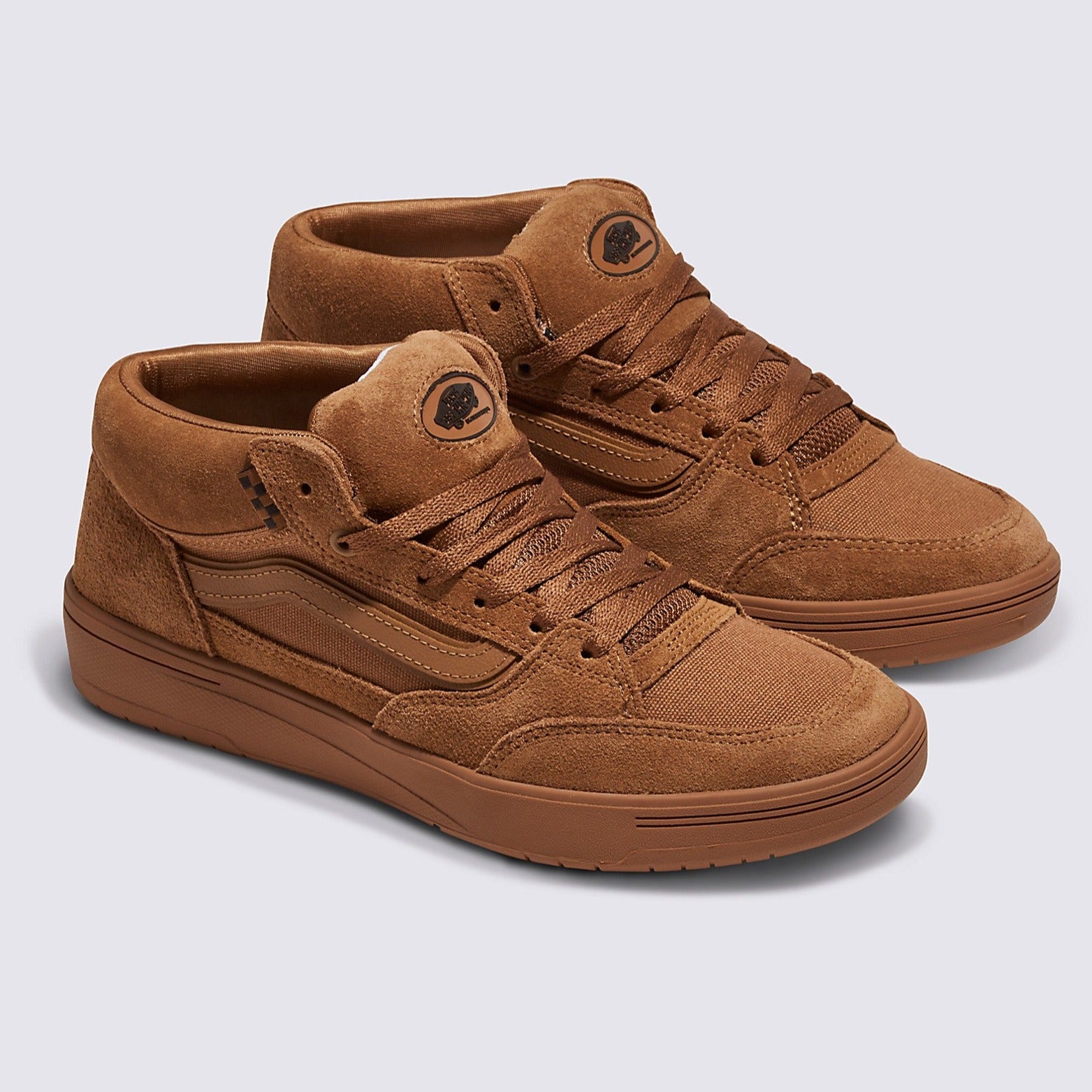 Brown/Gum Zahba Mid Vans Skate Shoe