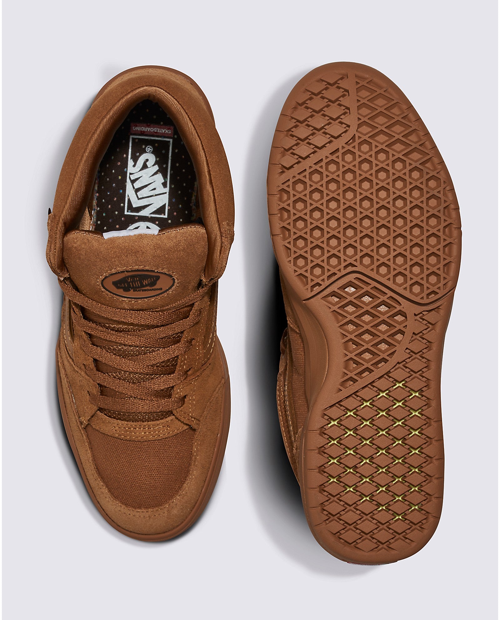 Brown/Gum Zahba Mid Vans Skate Shoe Top/Bottom