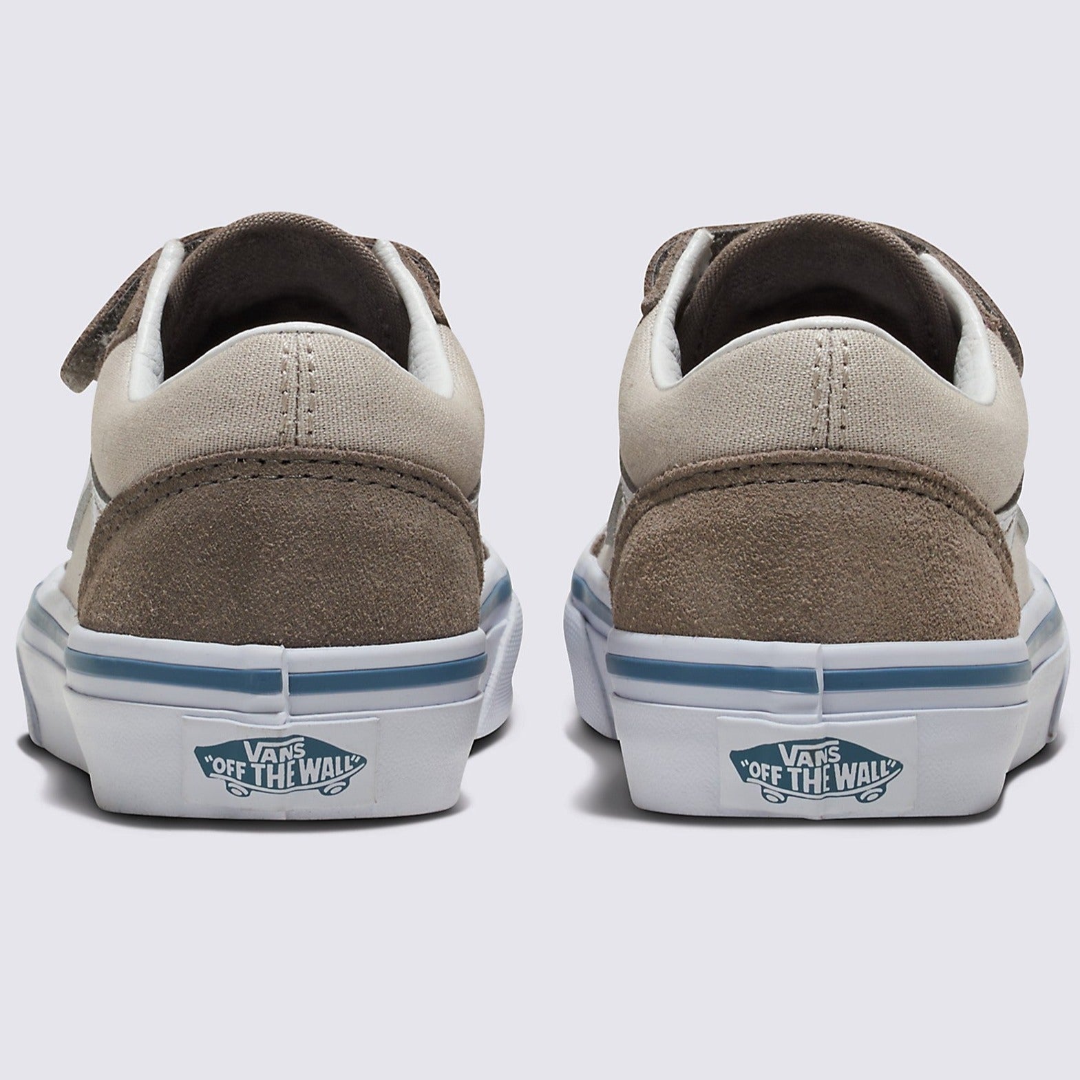 2-Tone Driftwood Kids Old Skool V Vans Skate Shoe Back