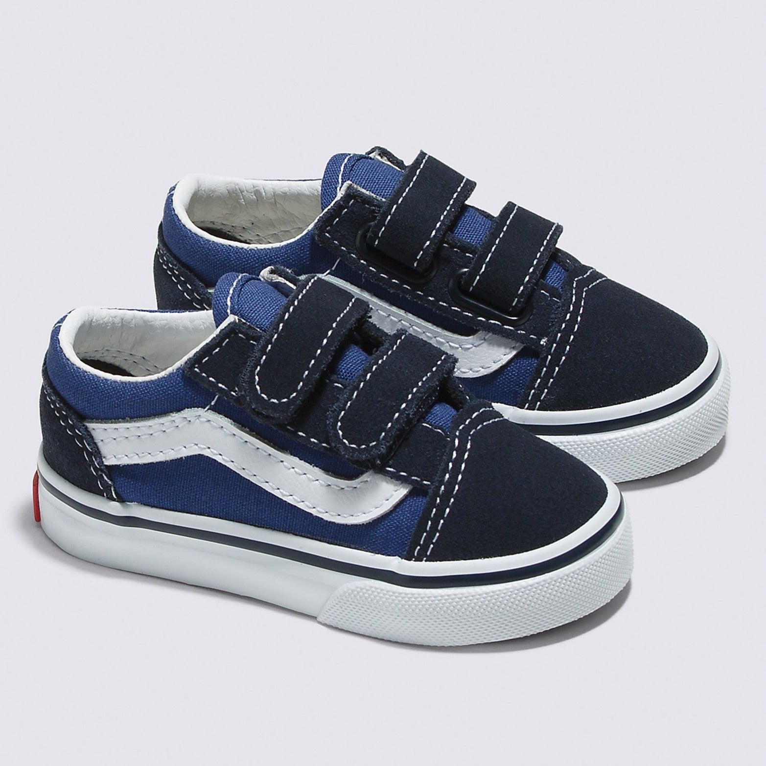 Navy Toddler Velcro Old Skool V Vans Skate Shoe