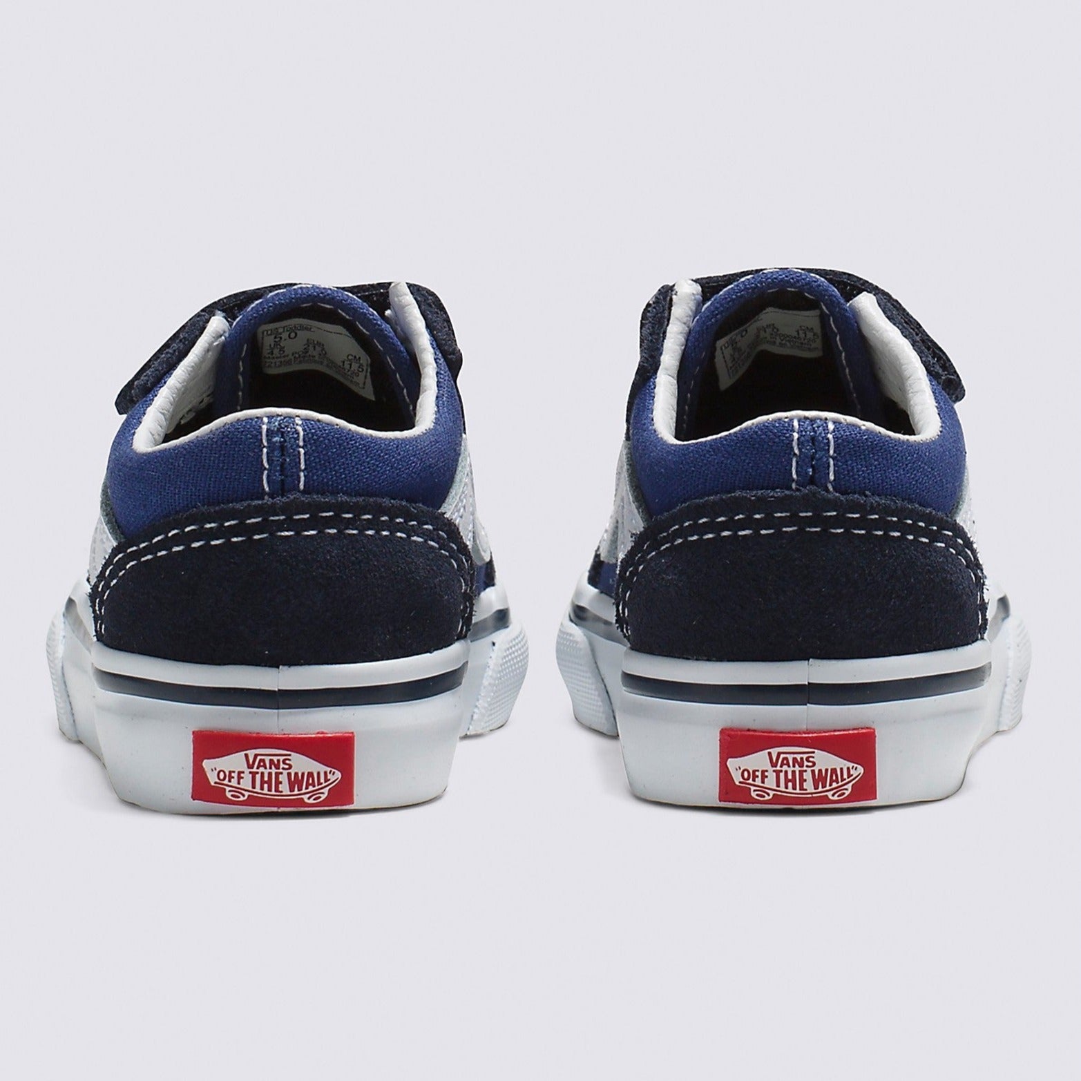 Navy Toddler Velcro Old Skool V Vans Skate Shoe Back