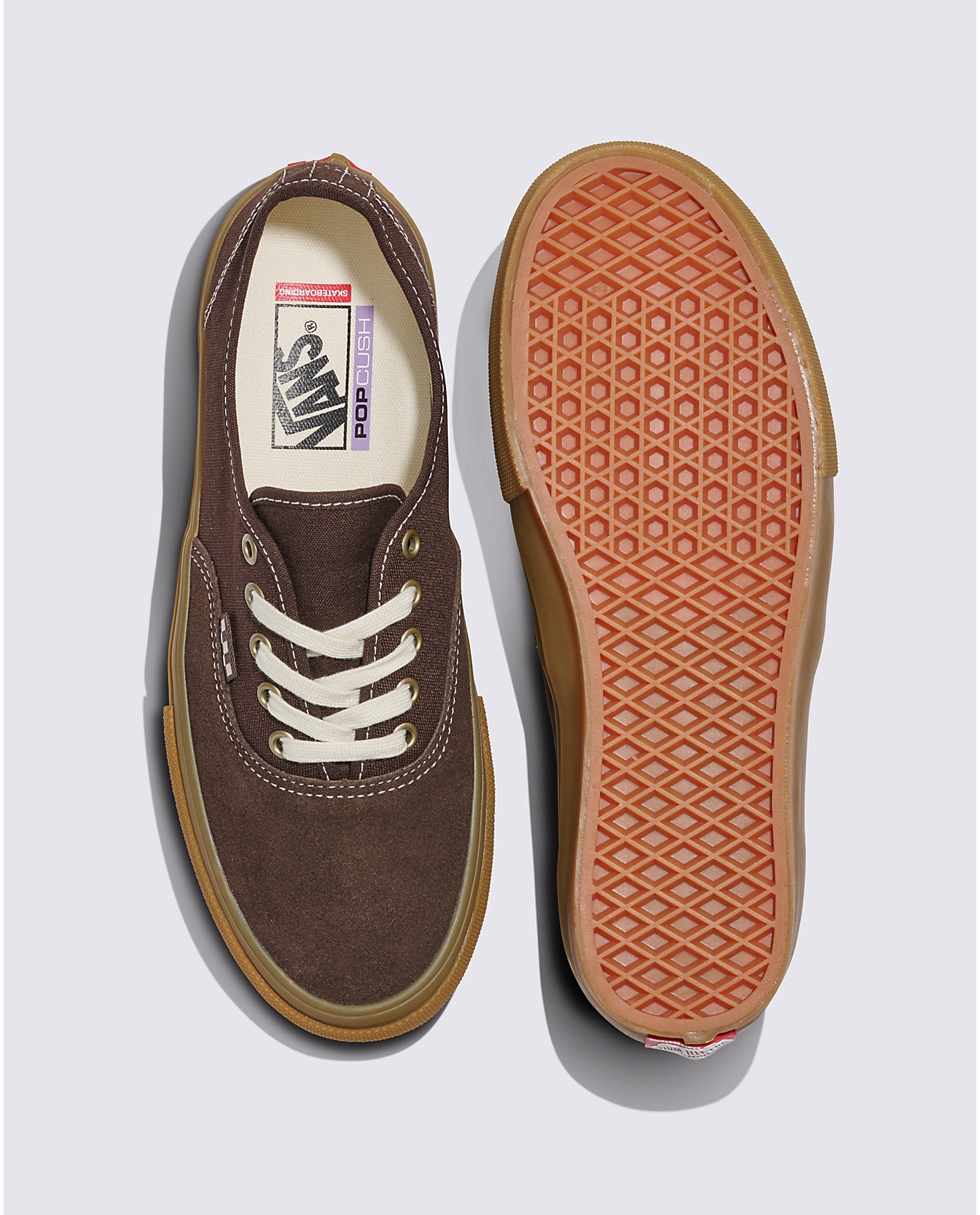 Brown/Gum Skate Authentic Vans Skate Shoe Top/Bottom