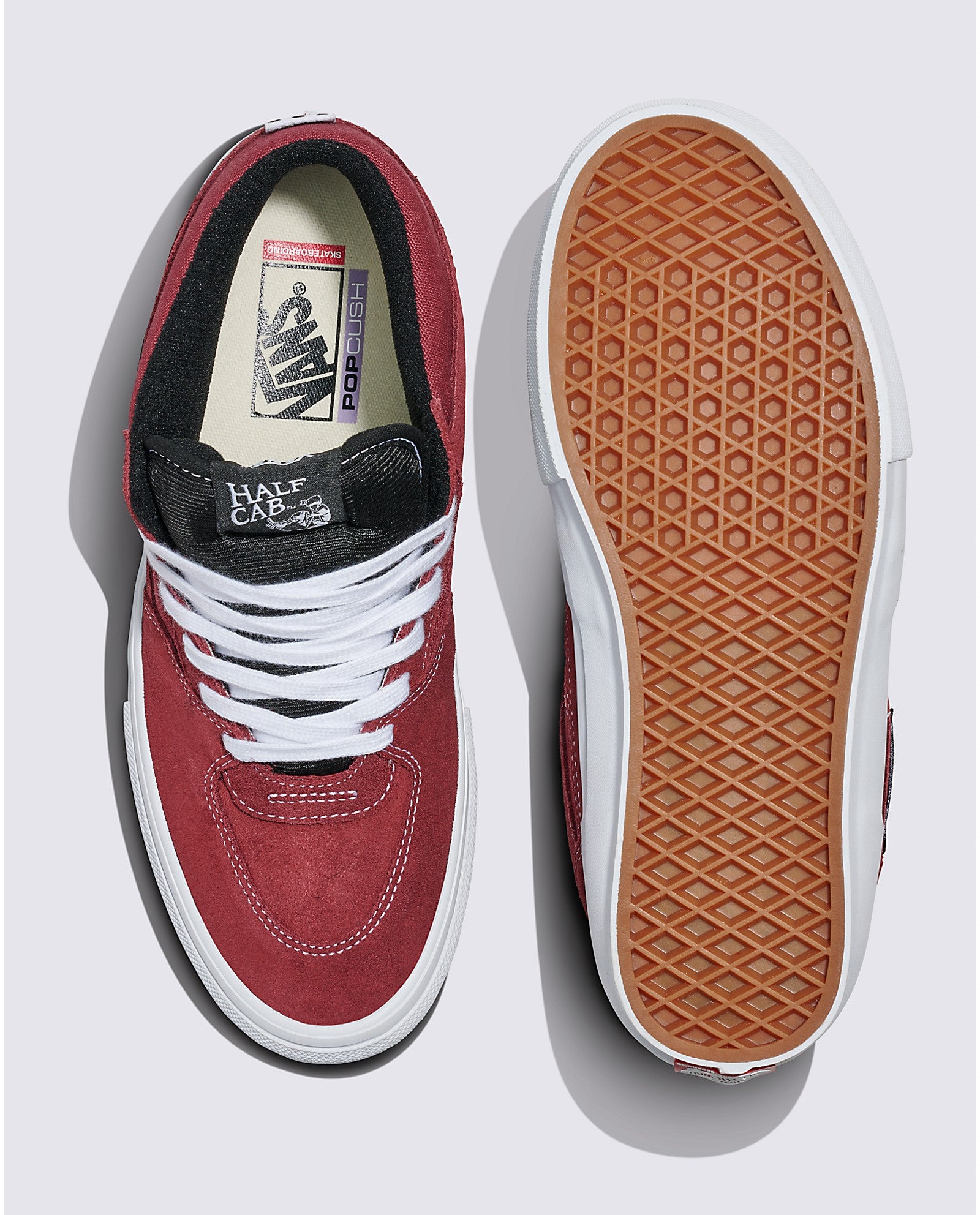 Burgundy/White Vans Skate Half Cab Shoe Top/Bottom