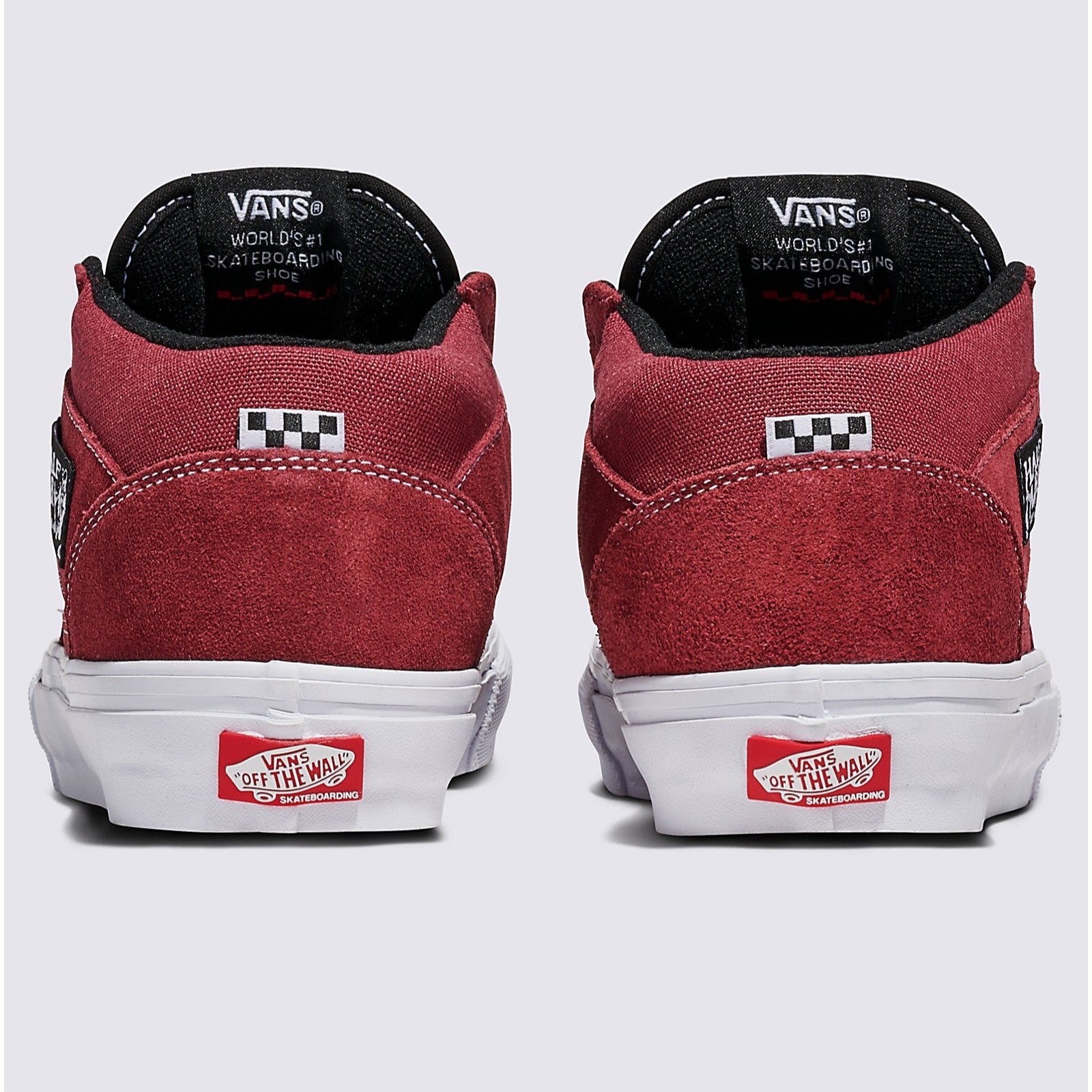 Burgundy/White Vans Skate Half Cab Shoe Back