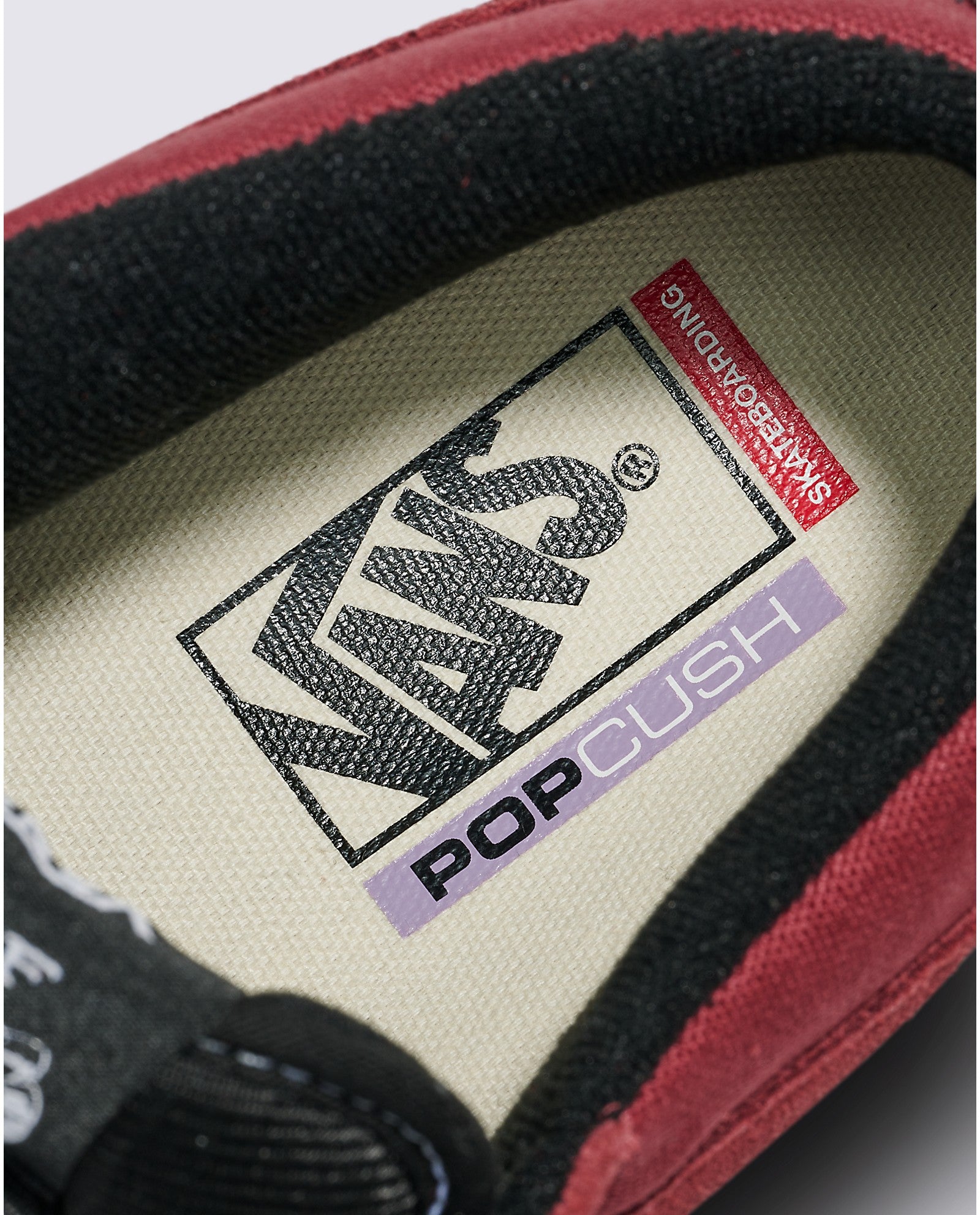 Burgundy/White Vans Skate Half Cab Shoe Detail